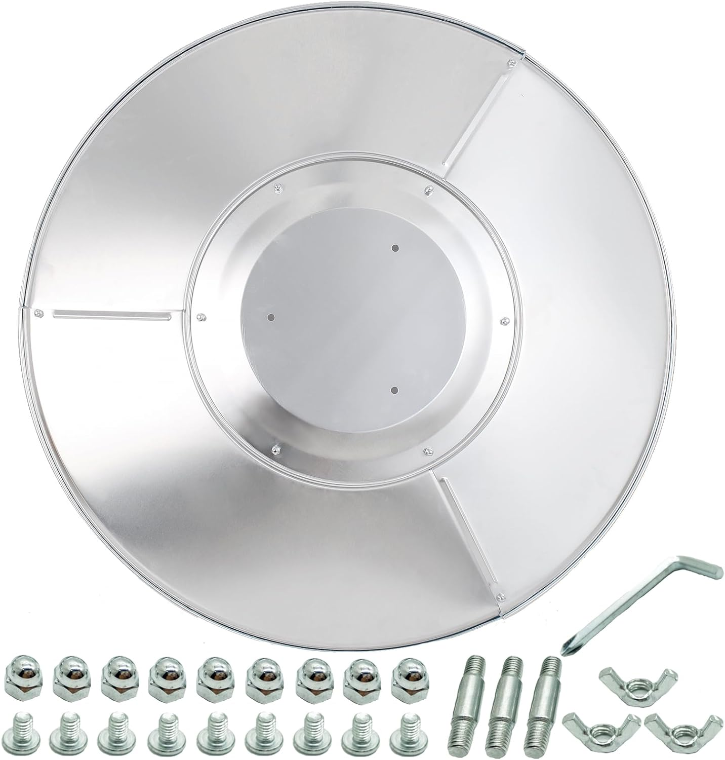 HQQ Outdoor Patio Heater Reflector Shield, Aluminum Heat Reflector Shield Top for Propane Outdoor Heaters,Dome Replacement Parts(3-Hole Mount，33" Diameter Round) image number 4