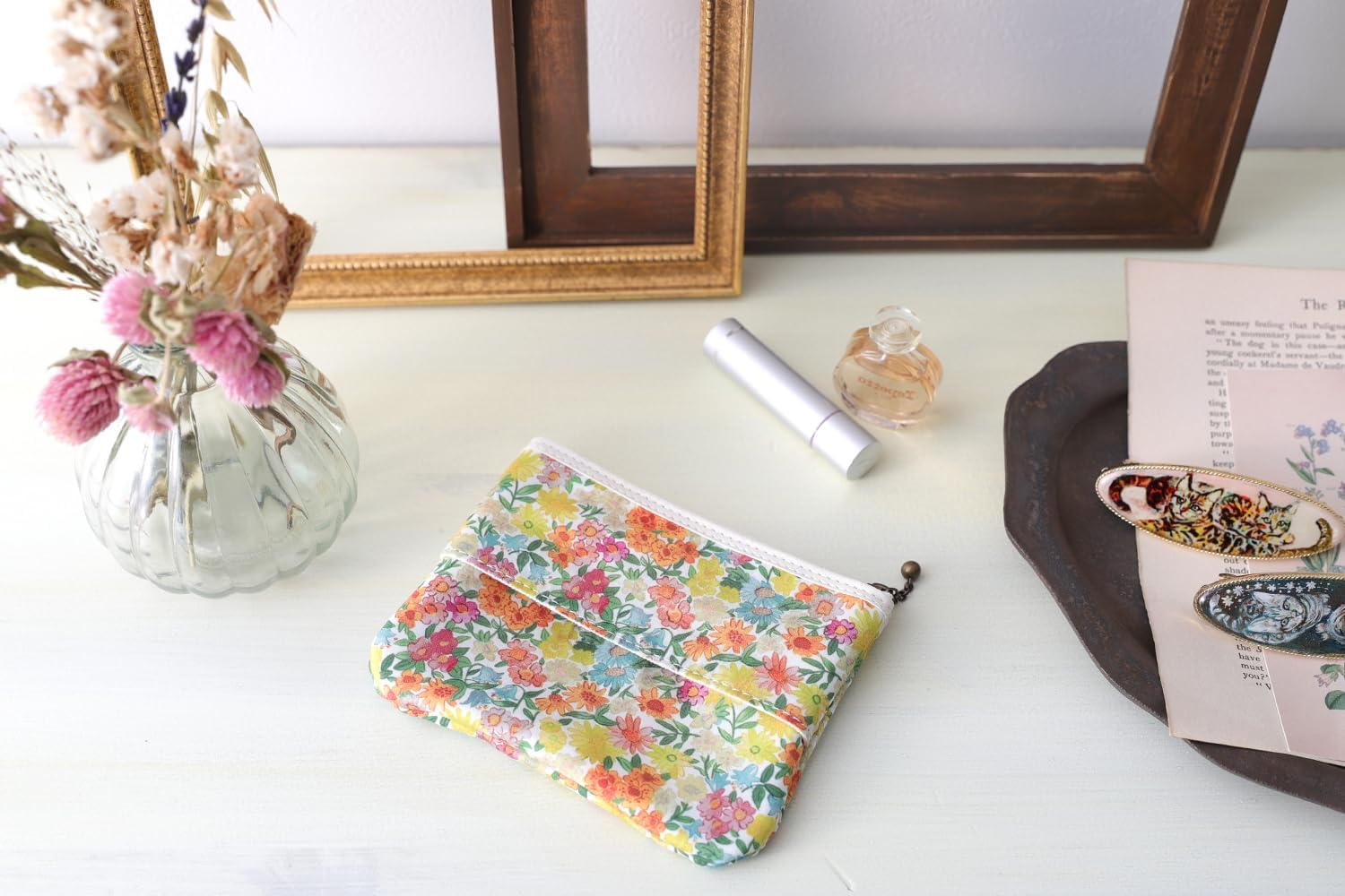 Ddintex Floret London Tissue Pouch 02 Sandra Spring Yellow 5.3 X 4.3 Inches (13.5 X 11 Cm) [With Liberty Print] image number 3