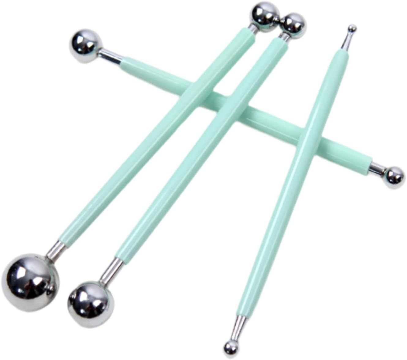 Yuksok 4Pcs Ball Stylus Dotting Tools Ball Stylus Embossing Pattern Ceramics Sculpture Modeling Tool Double Head Clay Tools, Red