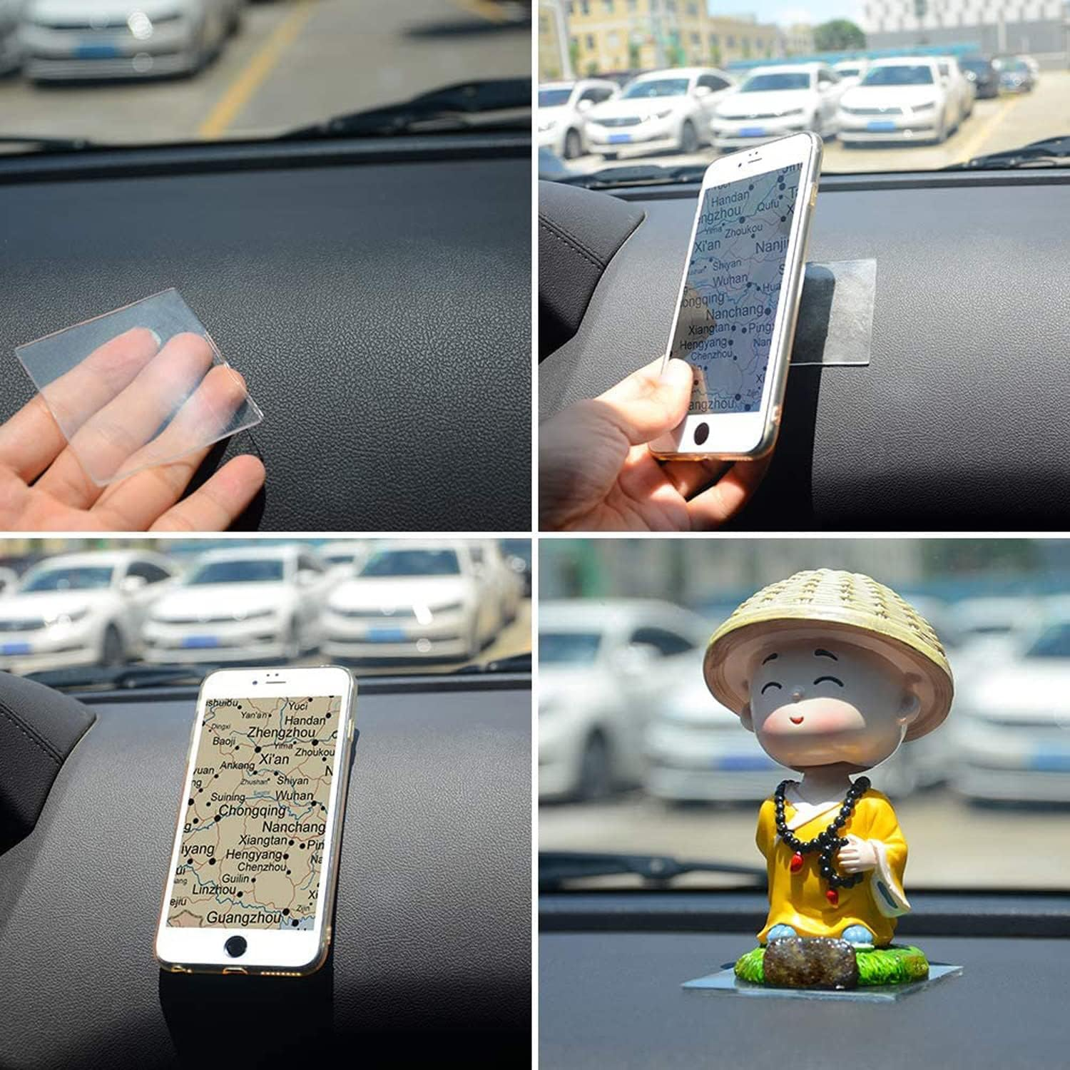 BRAVESHINE Double Sided Adhesive Tape - 32PCS Removable Wall Mounting Sticky Gel Pad - Washable Traceless Transparent Tape for DIY Craft, Home Office Carpet Rug Couch Cushion Gripping - round 1.1Inch image number 1