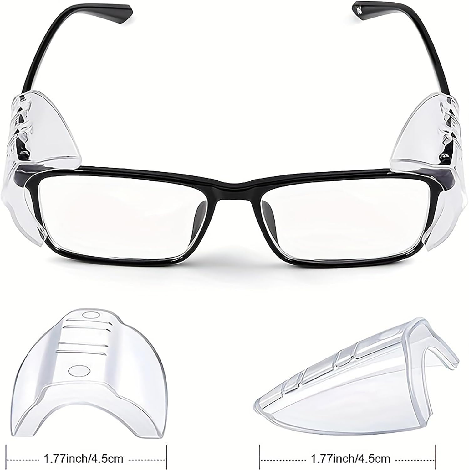 Eye Glasses Side Shields，5 Pairs Slip on Side Shields for Safety Glasses Side Shields for  Glasses for Small to Medium Eyeglasses image number 2