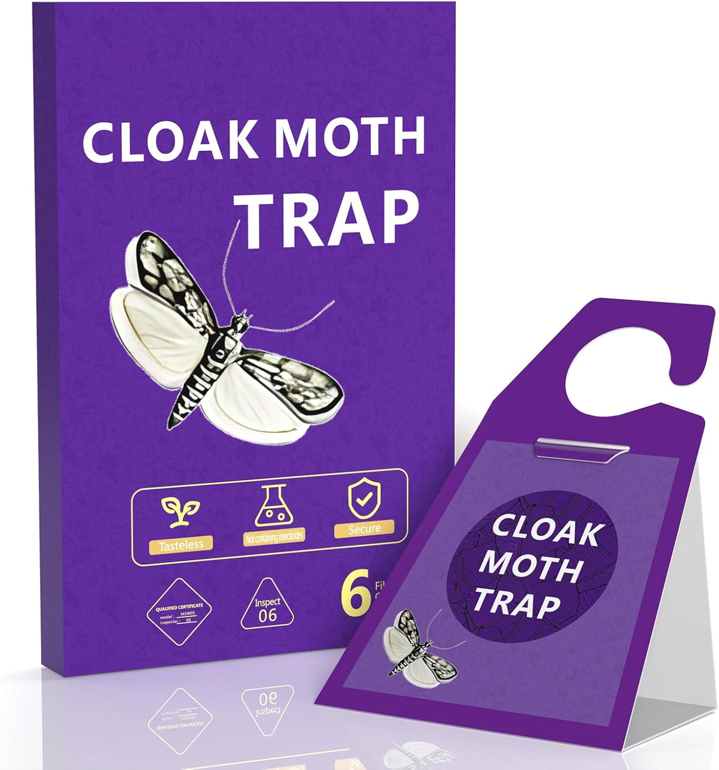 Moth Traps, Clothes Moth Killer with Sticky Glue Pheromone, No Toxic Odorless Organic Meal Moths Trap,Sticky Trap Based Repellent for Closets Carpet Kitchen Garden Barn,6 Packs image number 3