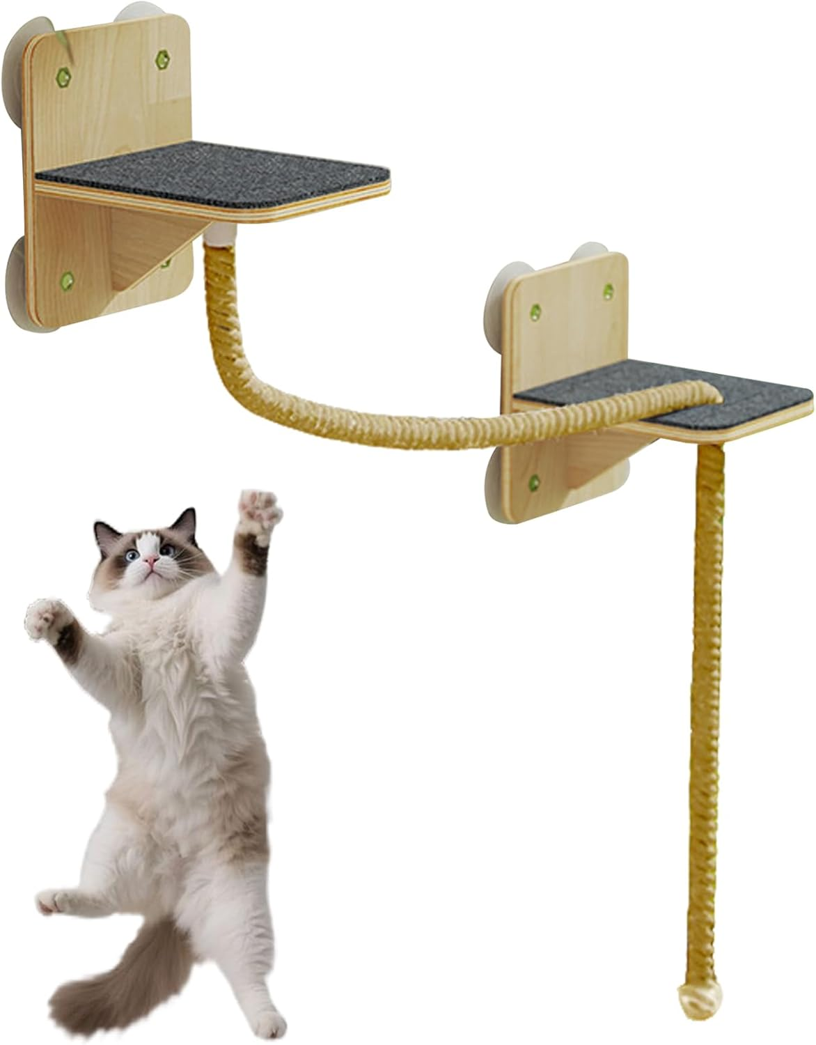 Wall Cat Shelves,Indoor Cat Wall Shelves Tree Tower - Natural Toys Perch Tree Scratching Tower Stairs for Window Home Play Indoor Outdoor image number 1