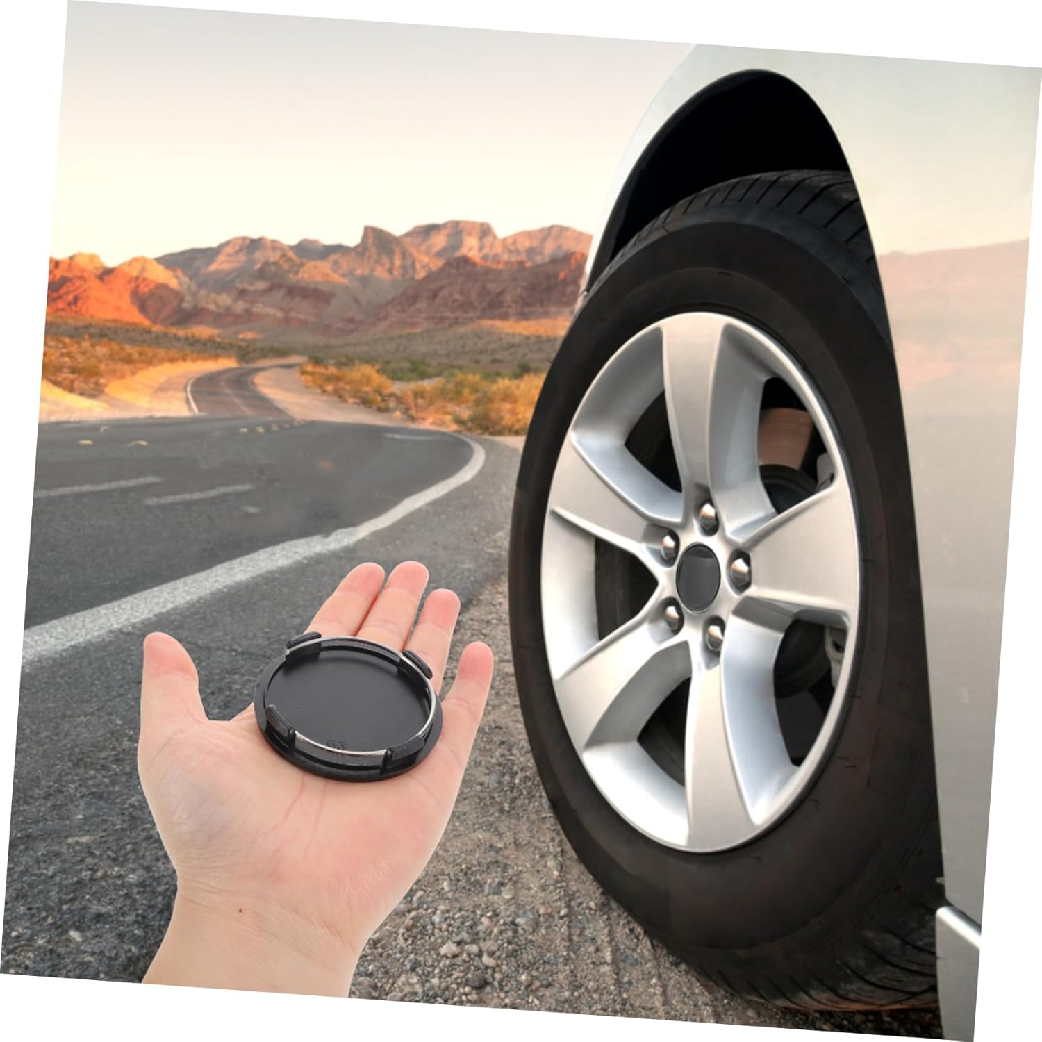 ABOOFAN 63Mm Car Wheel Hubcaps Center Caps 2Pcs Black Hub Cover Rim Caps Replacement for Automotive Exterior Accessories and Trailer Wheels image number 4