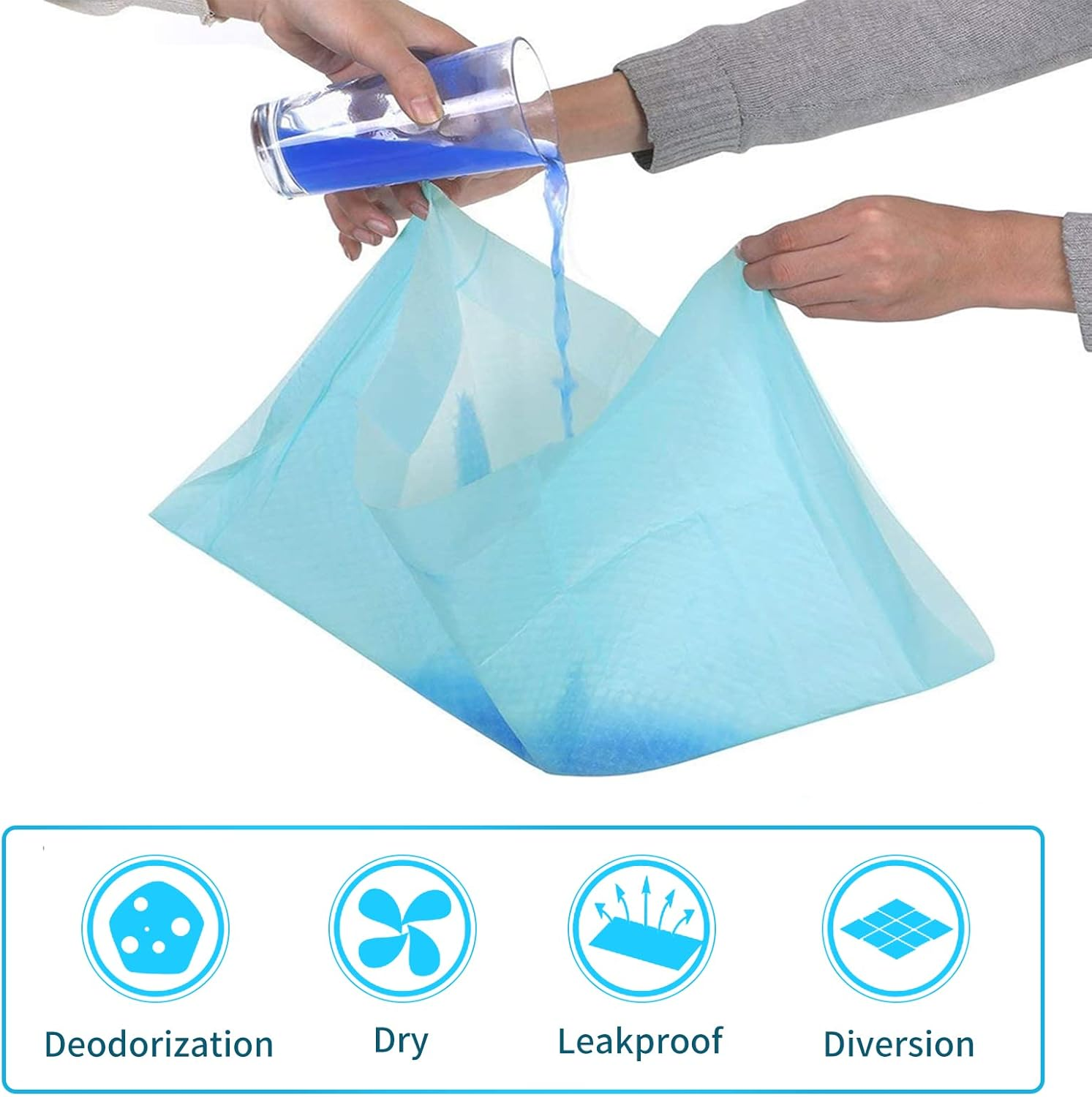 CAILOS 20 Pcs Rabbit Pee Pads, Disposable Super Absorbent Diaper, Pet Toilet/Potty Training Pads for Guinea Pigs, Hedgehog, Hamsters, Chinchillas, Cats, Dogs