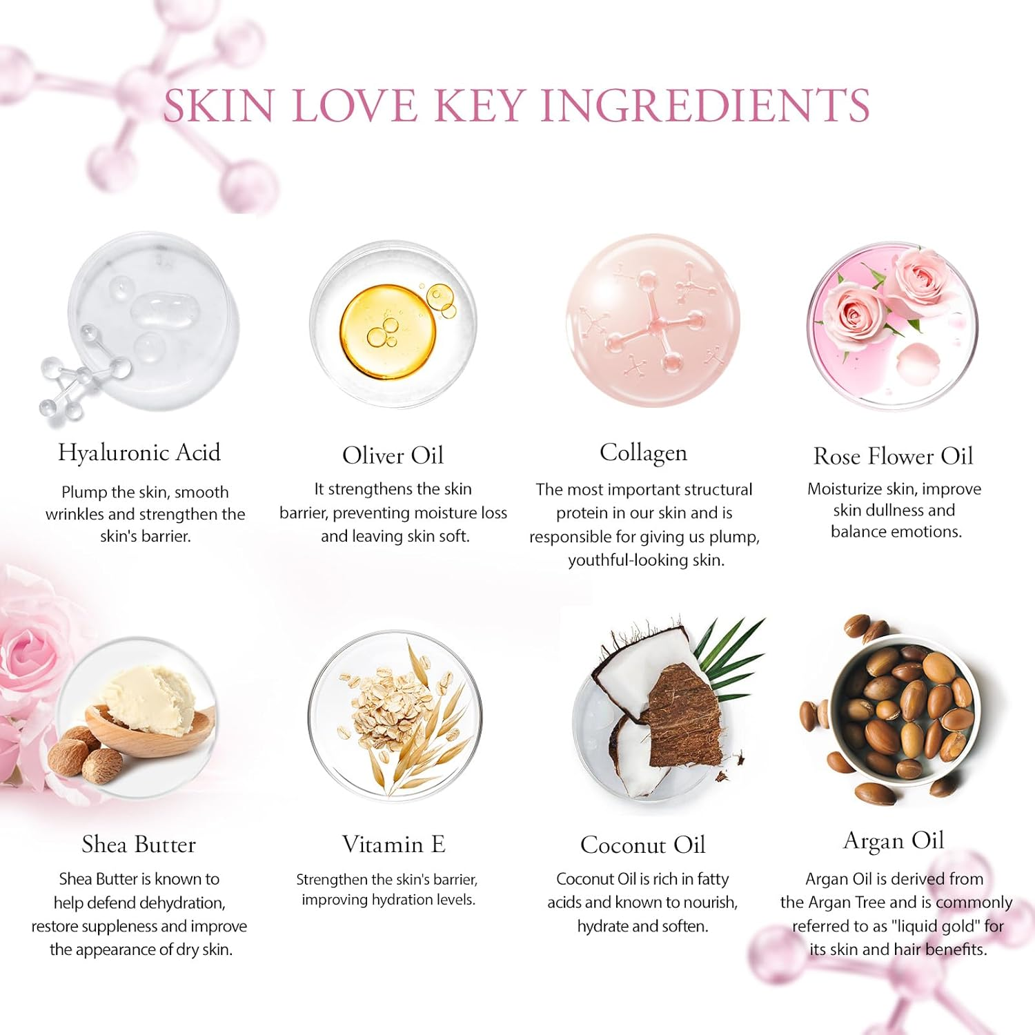 30Pcs Valentines Day Gifts for Women, Spa Gifts Rose Facial Skin Care Set, Face Cream, Bath Oil, Serum, Shower Accessories, Bath and Body & Facial Kit, Birthday, Christmas, Mother'S Day,Bridal Shower image number 4