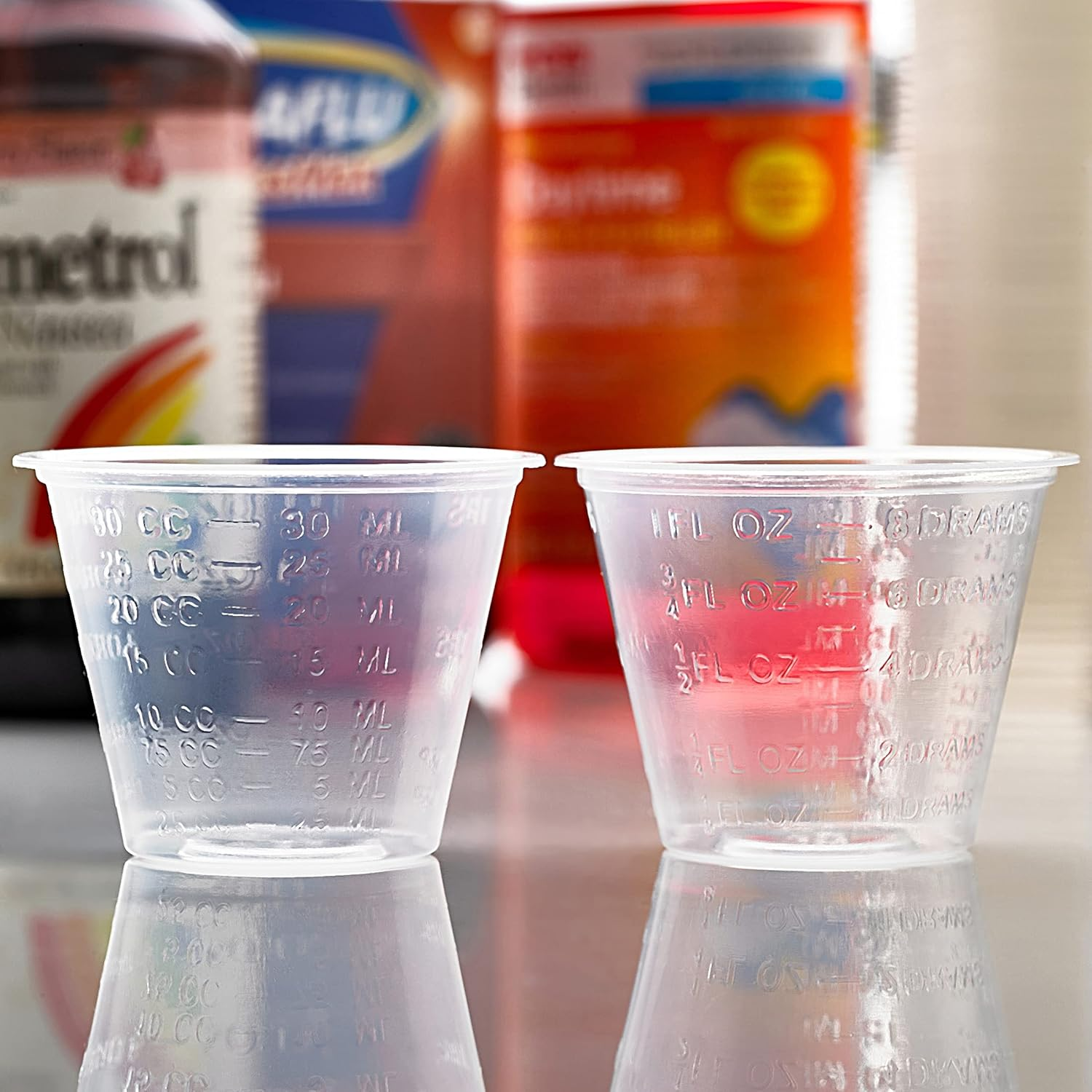Clear Medicine Cups (1Oz) - Pack of 100 - Plastic Disposable Graduated Medicine Cups with Measurements for Medication Arts & Crafts Mouthwash and More image number 1