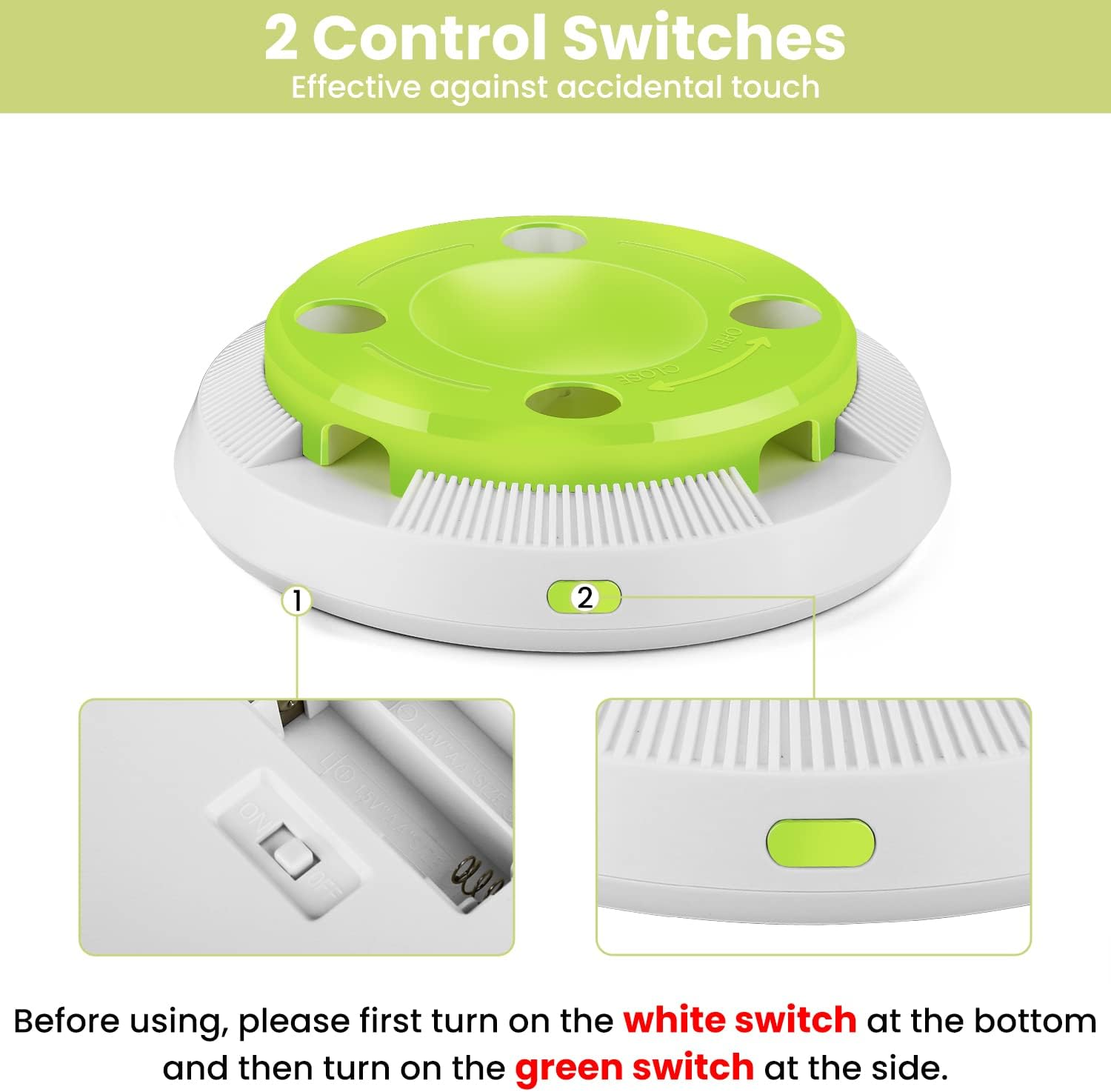 PETTOM Interactive Cat Toys 8 Holes Hide and Seek Mouse Catching Game, Whack a Mole Smart Ambush Exercise Cat Toy, Automatic Feather Cat Toy Battery Powered image number 3