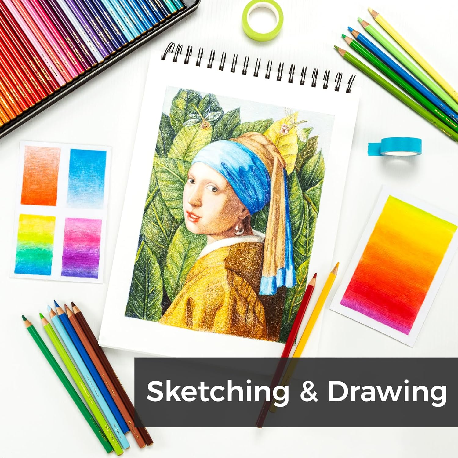 Ohuhu Colored Pencils: 72 Oil-Based Drawing Pencils for Coloring Portrait Sketching Landscape, Durable Soft Core, Professional 72 Pack for Artist, Adult & Beginners, Halawa Series image number 4