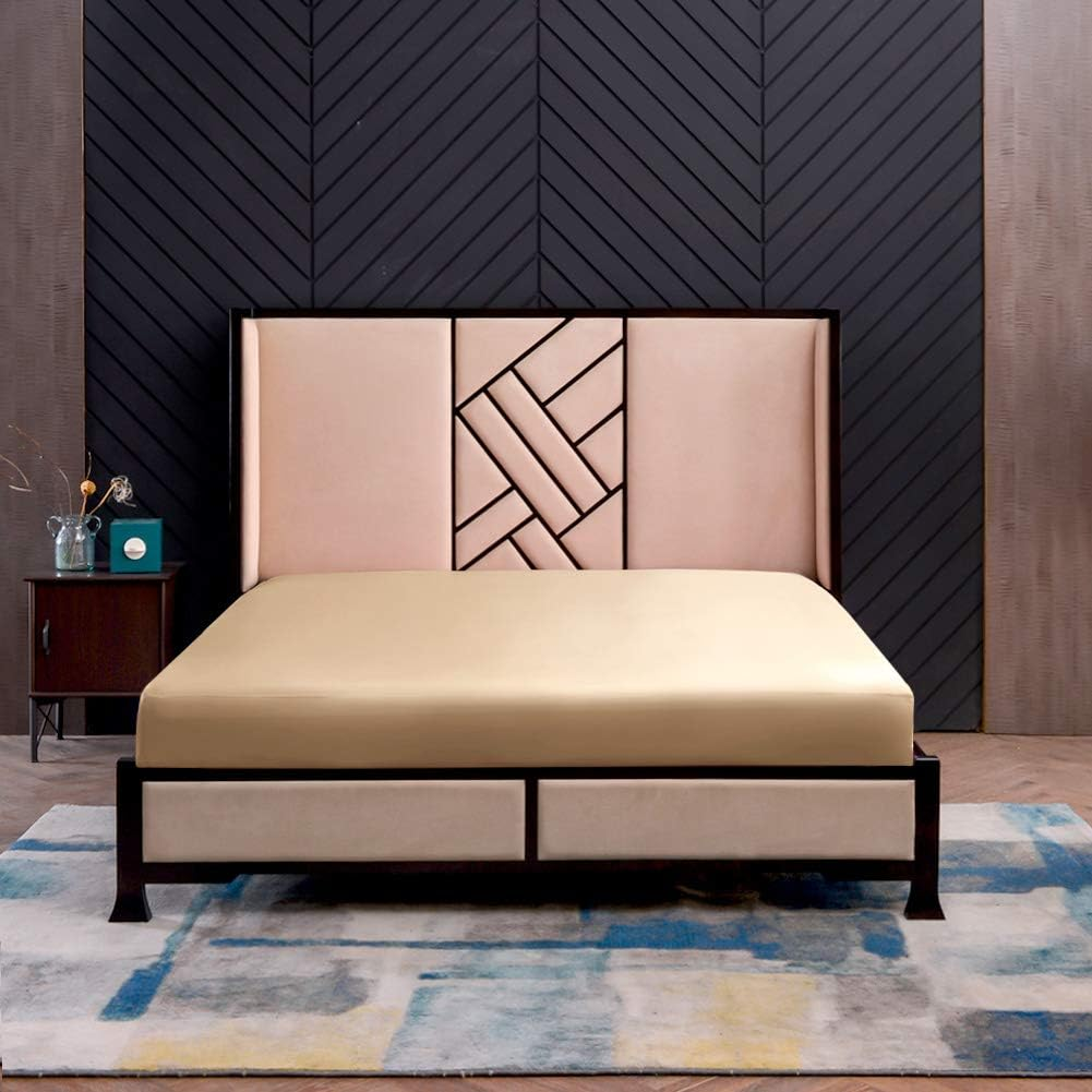 THXSILK Fitted Sheet, Silk Flat Sheet, 160 X 200 Cm, Red Silk Flat Sheet, 100% Pure 19 Momme Mulberry Silk Bed Linen, Fitted Sheet for Standard Mattress, 30 Cm