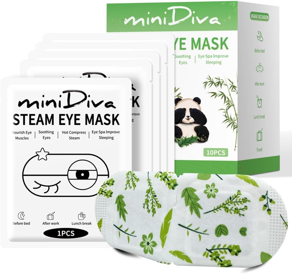Minidiva Steam Eye Mask for Dry Eyes, 30Pcs Self Heating Spa Warm Eye Mask Relax Sleep Mask, Disposable Heated Eye Mask for Dark Circles Eye Fatigue, Relieve Stress Eye Fatigue (Unscented)