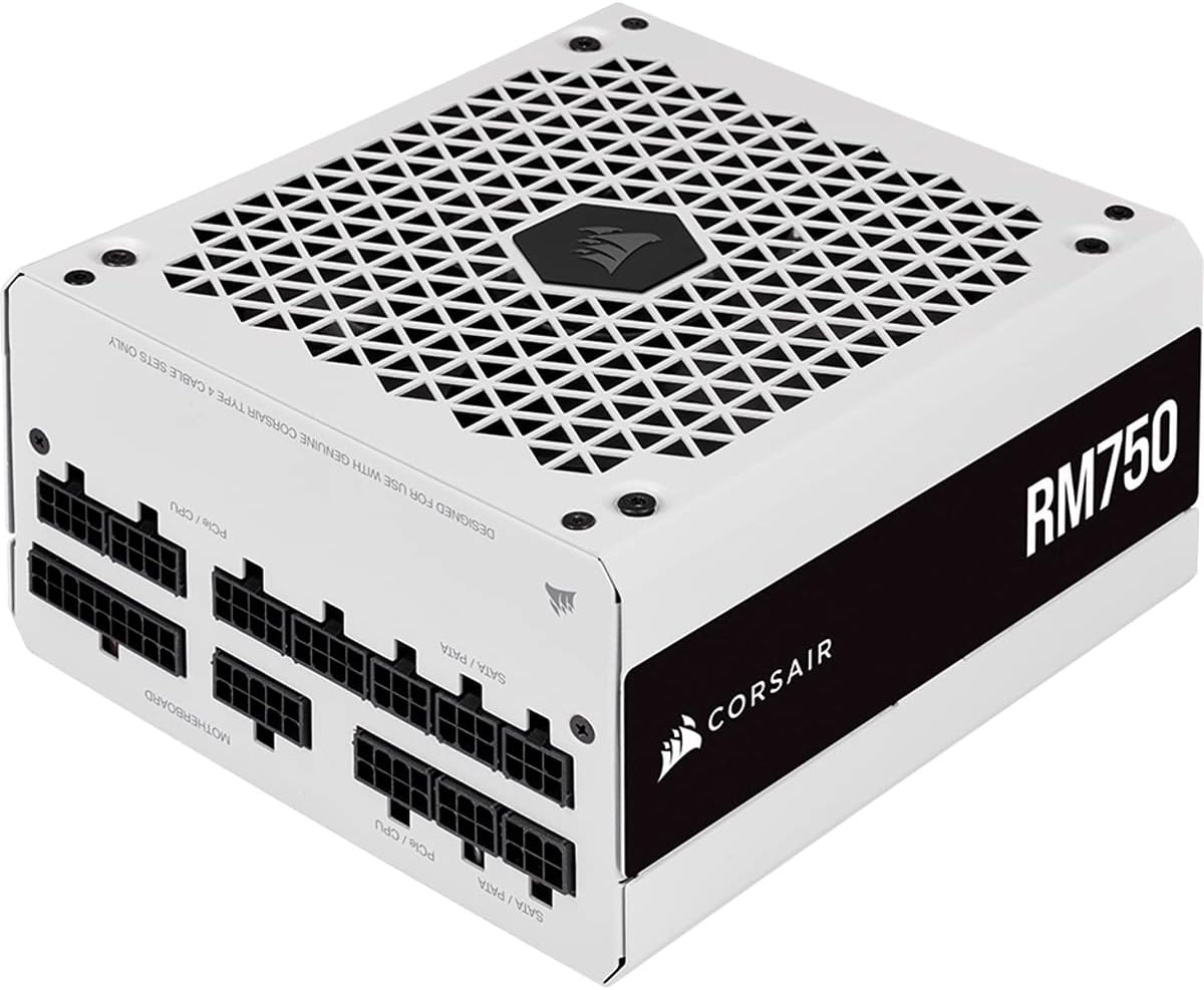 Corsair RM850 (2021), RM Series, 850 Watt 80 plus Gold Fully Modular ATX Power Supply (Three EPS12V Ports, Quiet Operation, Zero RPM Fan Mode, Capacitors Rated at 105 &deg;C), White