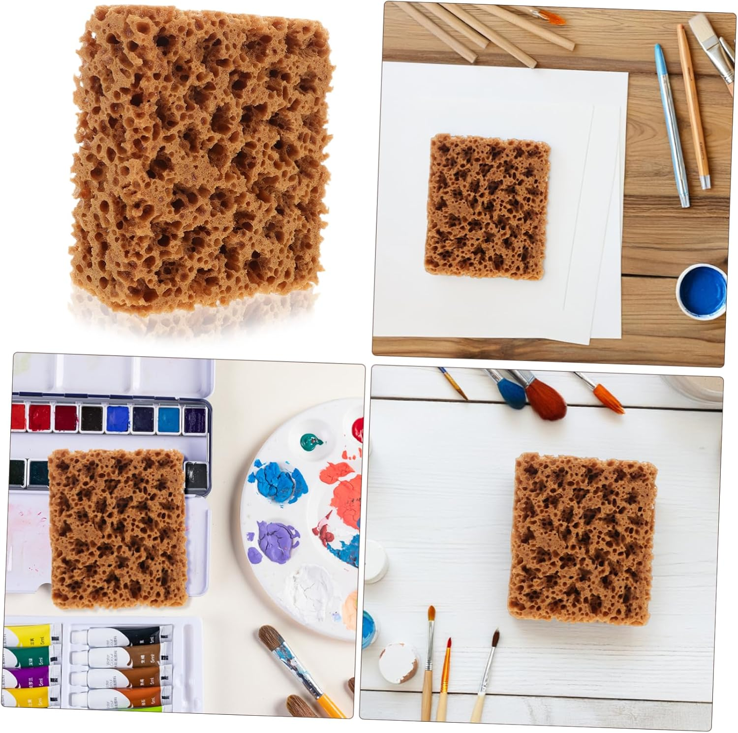 VICASKY Paint Brush Tools Natural Sea Sponge for Texture Painting Walls Furniture Crafts Artist Sponge Soft Bristles image number 2