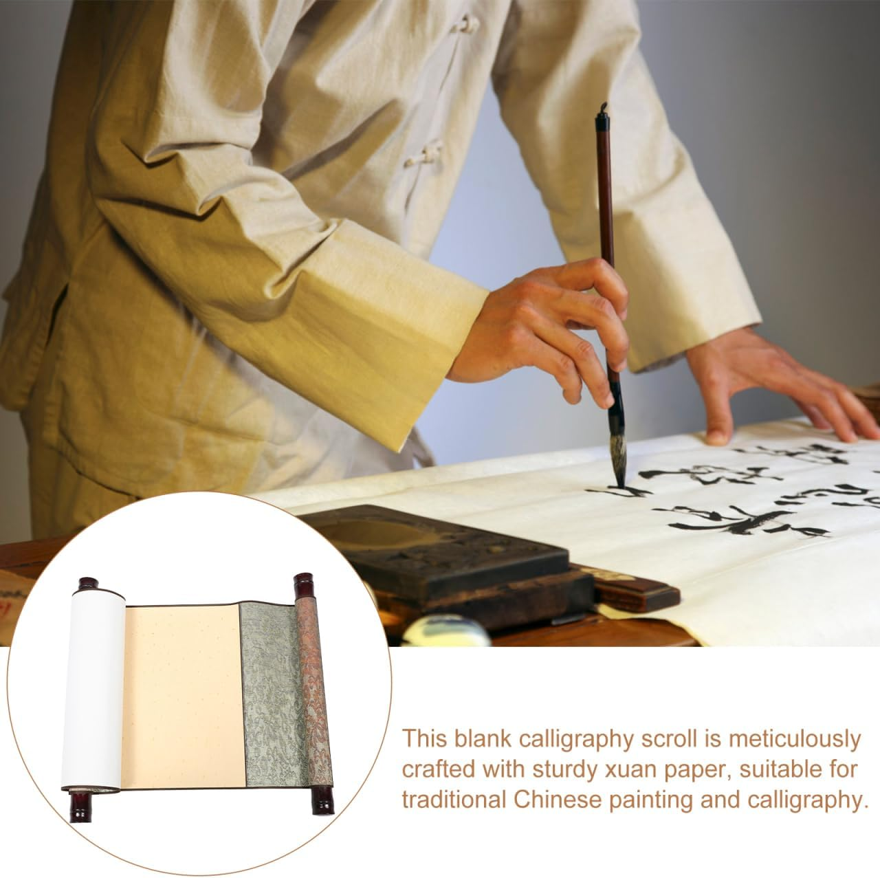 DOITOOL Long Paper Scroll Chinese Speech Scroll Antique Design Perfect for Art Craft image number 4