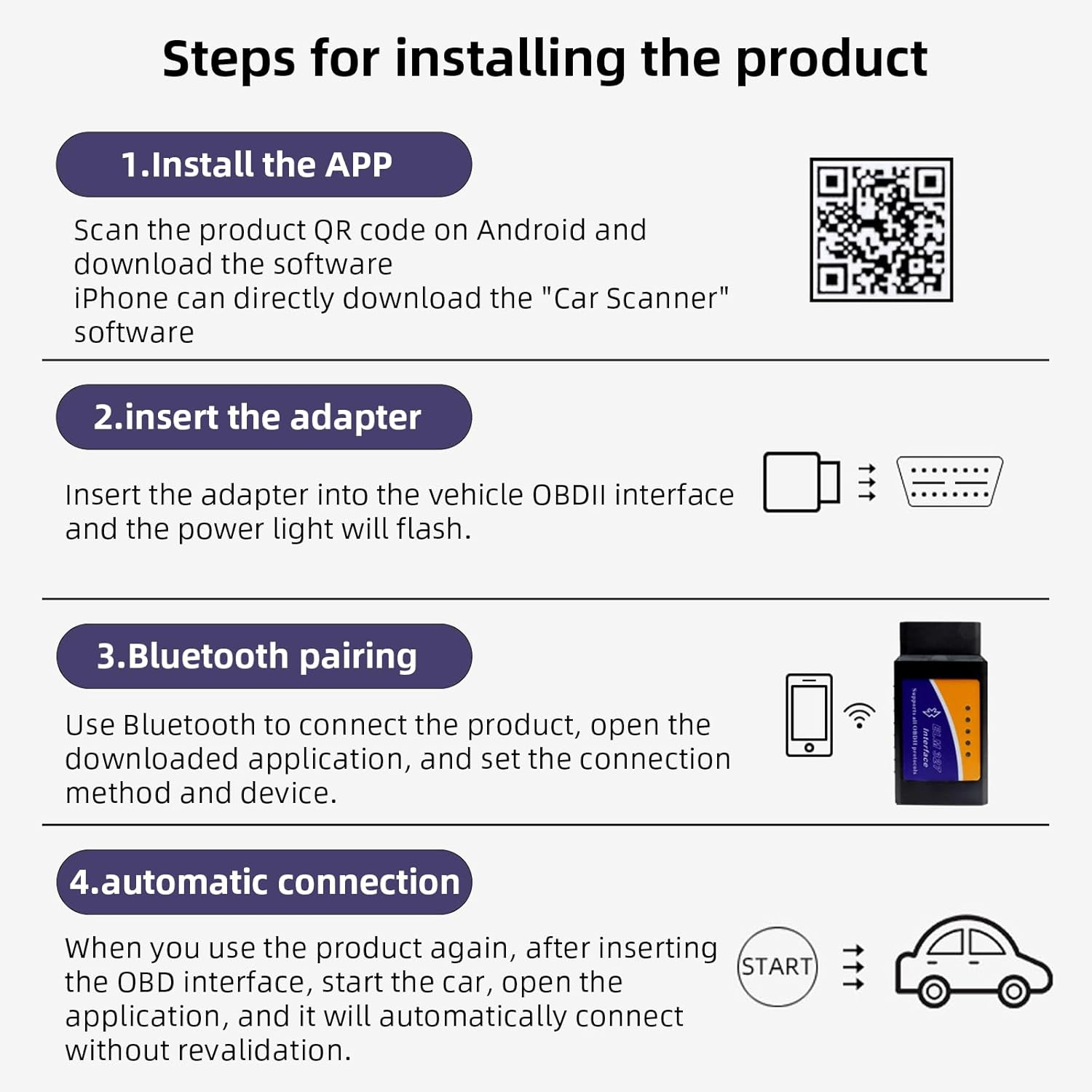 Xlihdzum OBD2 Scanner Wifi OBDII Car Diagnostic Scan Tool - Professional ELM327 OBD2 Engine Fault Code Reader for Iphone/Ipad/Android, Works with Torque/Obd Fusion/Incardoc Apps (Black) image number 1