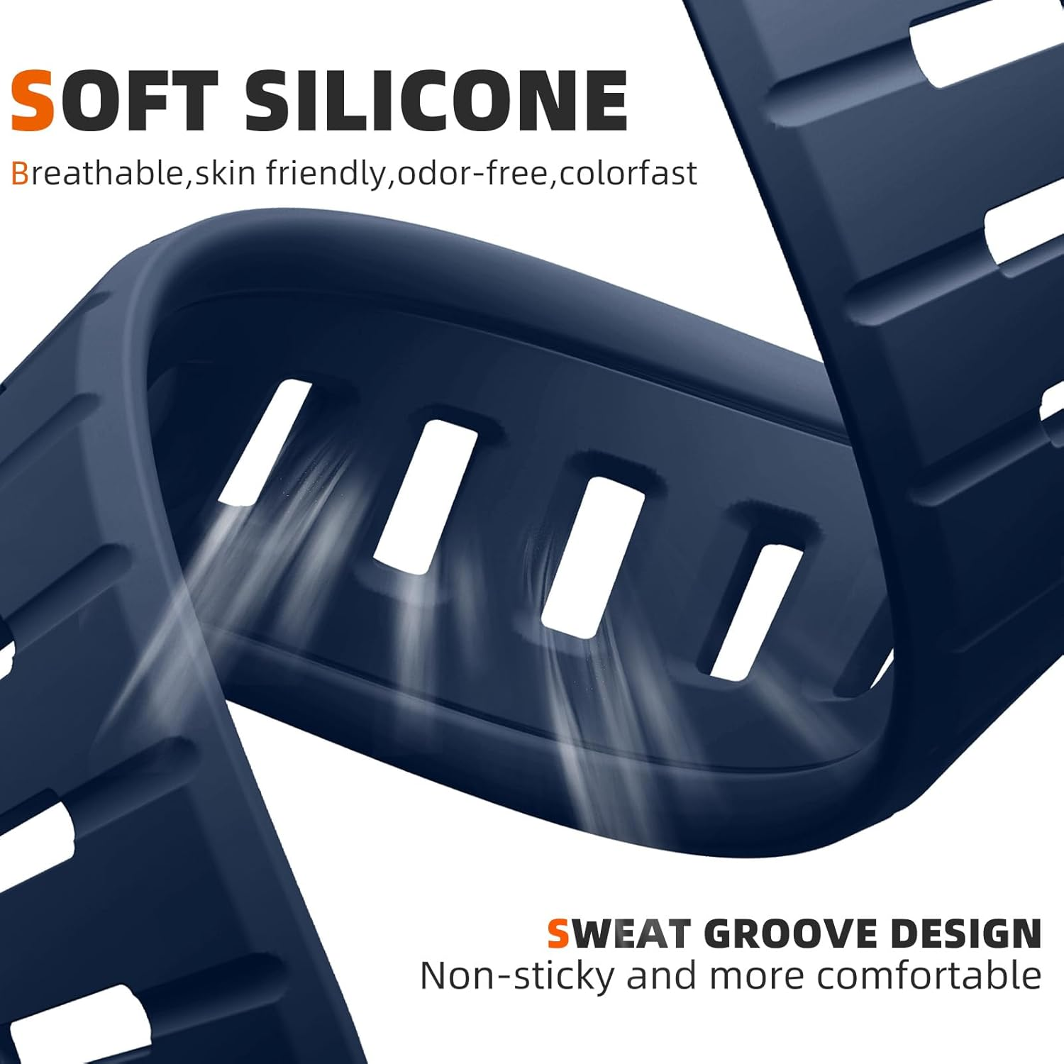 WJK Sport Bands Compatible with Apple Watch Ultra/Ultra 2 3 Band, Soft Silicone Sport Waterproof Replacement Strap for Iwatch Series 11 10 9 8 7 6 5 4 3 2 1 SE 49Mm 46Mm 45Mm 44Mm 42Mm, Multi Colors - Black image number 5