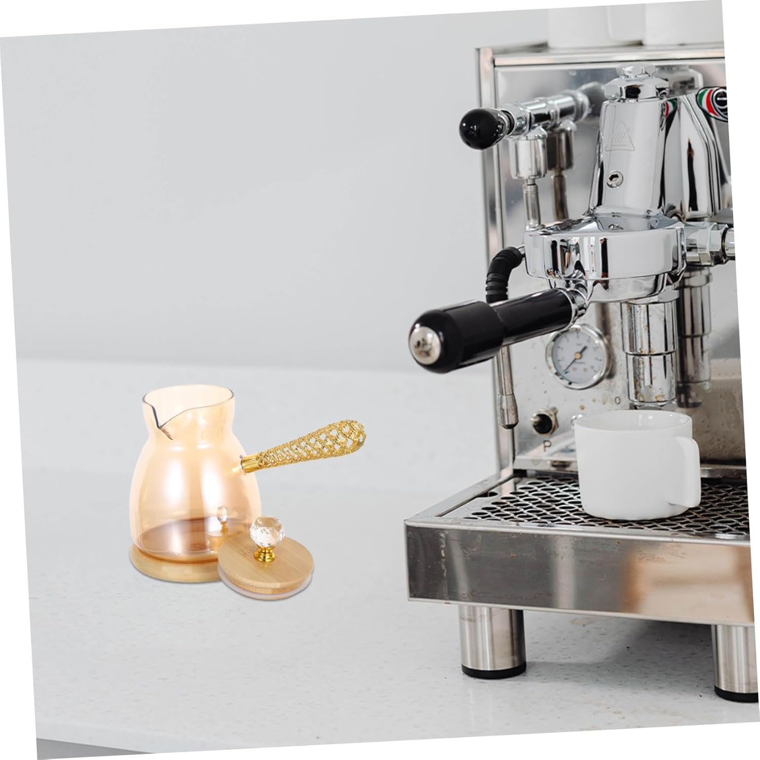 DOITOOL Turkish Coffee Maker Glass Pot Side Handle for Brewing Espresso Suitable for Greek and Arabic Traditions Use as Server Tea Pitcher for Boiling Water