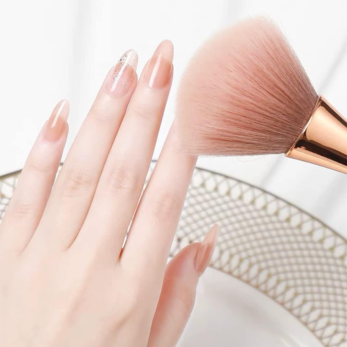 3Pcs Nail Dust Brush Acrylic Brush Cleaner Nail Brushes for Cleaning Dust Dip Powder Brush Large Makeup Brush Blush Brush Nail Clean up Brush Manicure Brush image number 6