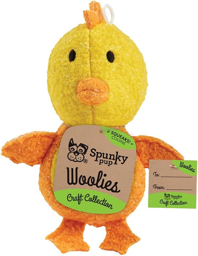 Spunky Pup Woolies Mini Frog Dog Squeaky Plush Toy