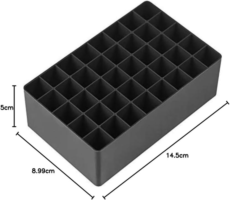 Chris.W 2 Pack 40-Slot Art Markers Pen Holder Desk Stand Organizer Storage Tray Marker Empty Storage Pack(Black) - 30-Slot Clear image number 5