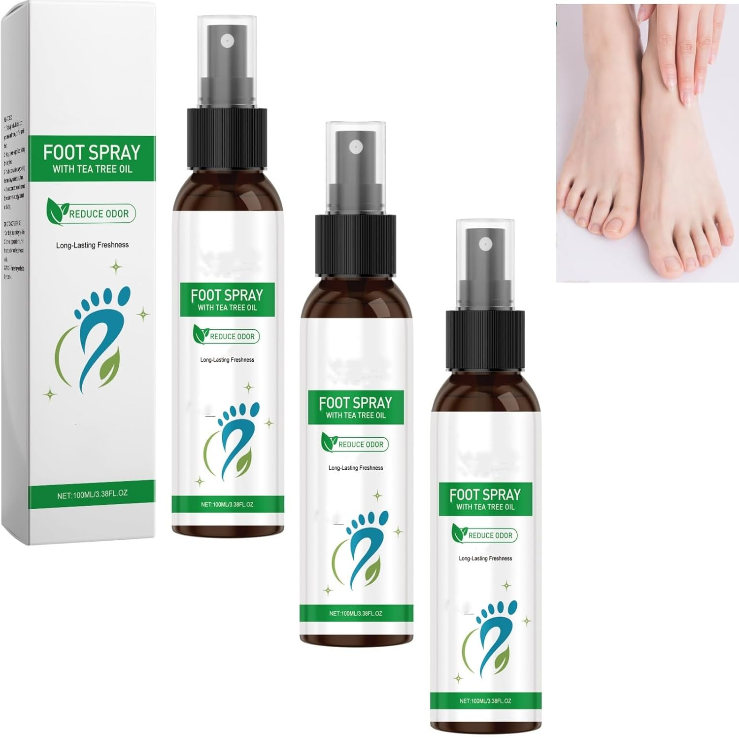 Foot Spray with Tea Tree Oil, Deodorant for Smelly Feet,Refresher Odour for Men and Women,Reduce Smelly Sweat for Athletes,Odor Sprays,School Smelly Shoe Refreshment (1Pcs)