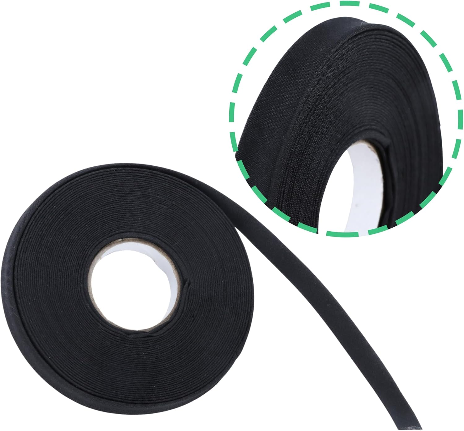 1/2 Inch Double Fold Bias Tape, 10 Yards Bias Binding Tape Fabric Tape for Sewing Hemming Seaming Quilting Piping (Black)