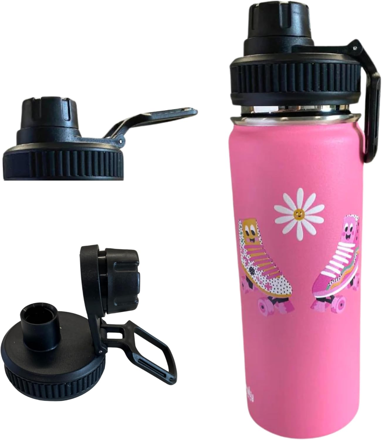 Kids Insulated Stainless Steel Water Bottle - 500Ml Double-Wall, Condensation-Free, Eco-Friendly by My Family (Pink Skate)