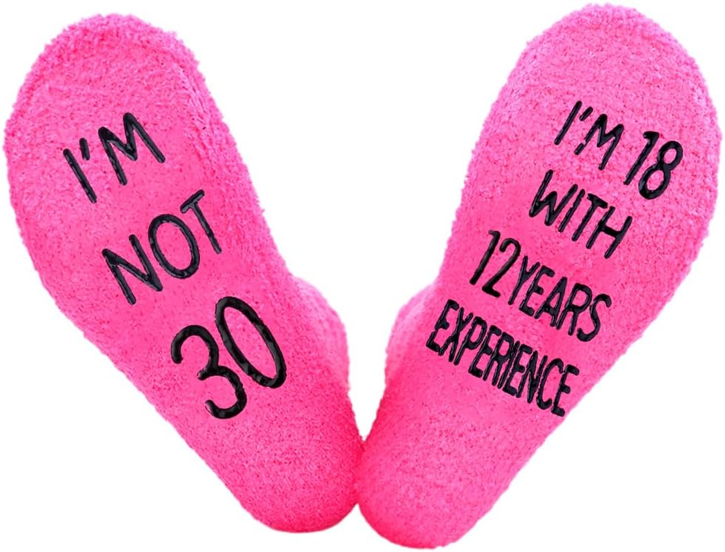 Funny 50Th 30Th 40Th Birthday Gifts Socks for Women Wife Friend 30 40 50 Year Old Gifts for Daughter Girlfriend Hot Pink Sock