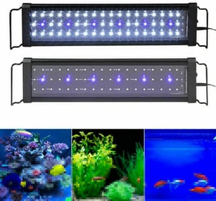 ZHIQU 90CM LED Aquarium Light, Full Spectrum, Blue & White, Aluminium, High Efficiency, 64.5W, 110-240V AC, Pole Mount, Indoor Use image number 1