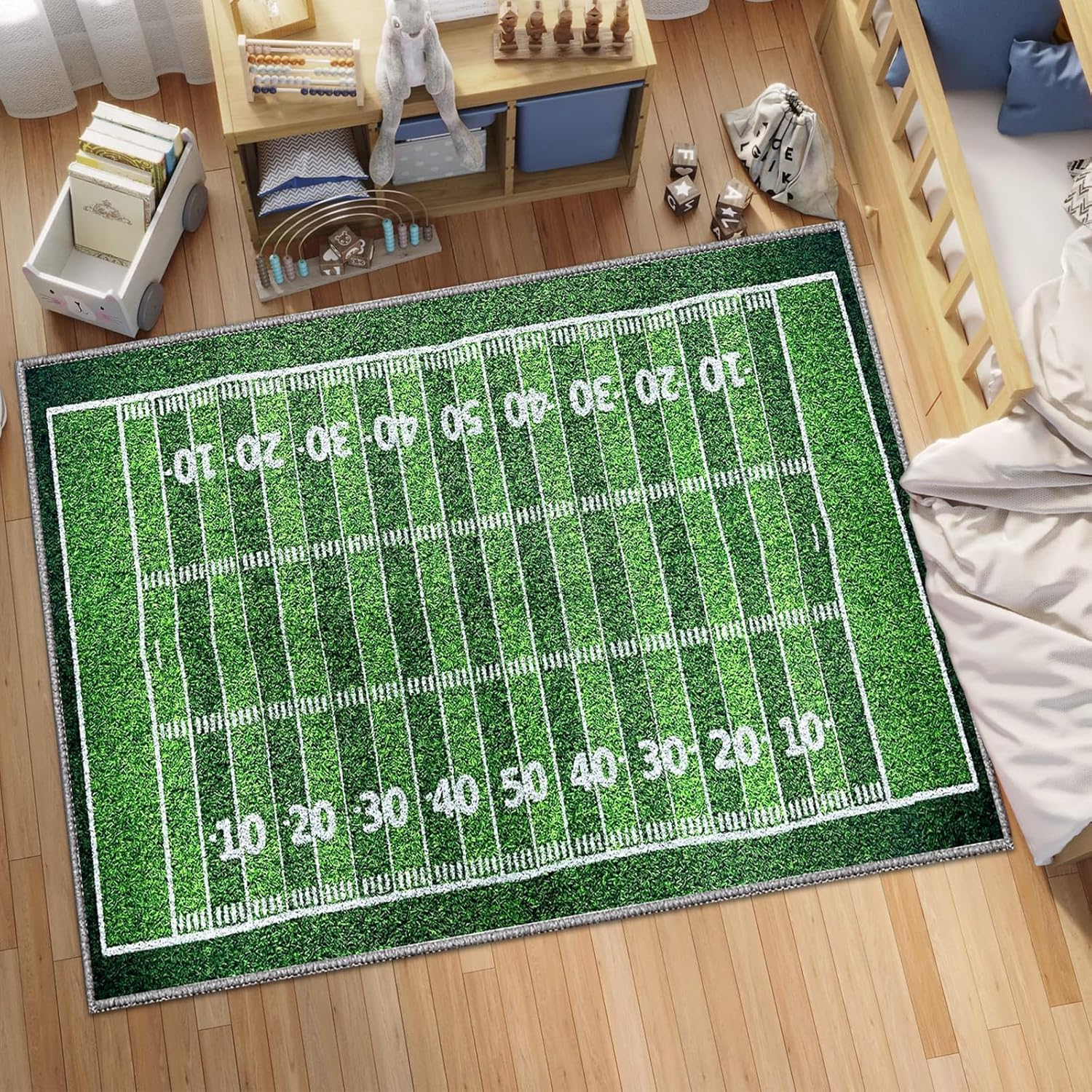 Area Rugs Football Rug, Have Fun Sport Play Mat, Non-Slip Playing Activity Centerpiece Floor Rug Carpets Decor for Home image number 3
