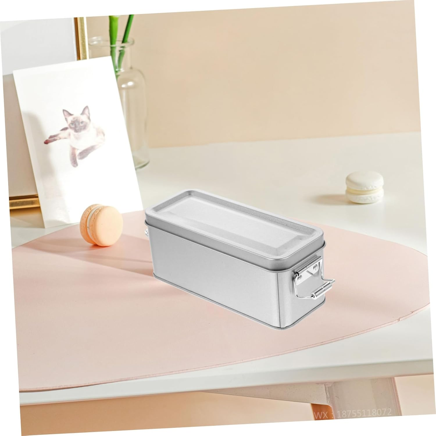 Mikinona Tinplate Candy Box Retro Storage Boxes for Cookies Lid for Cookie Packing and Home Organization image number 4