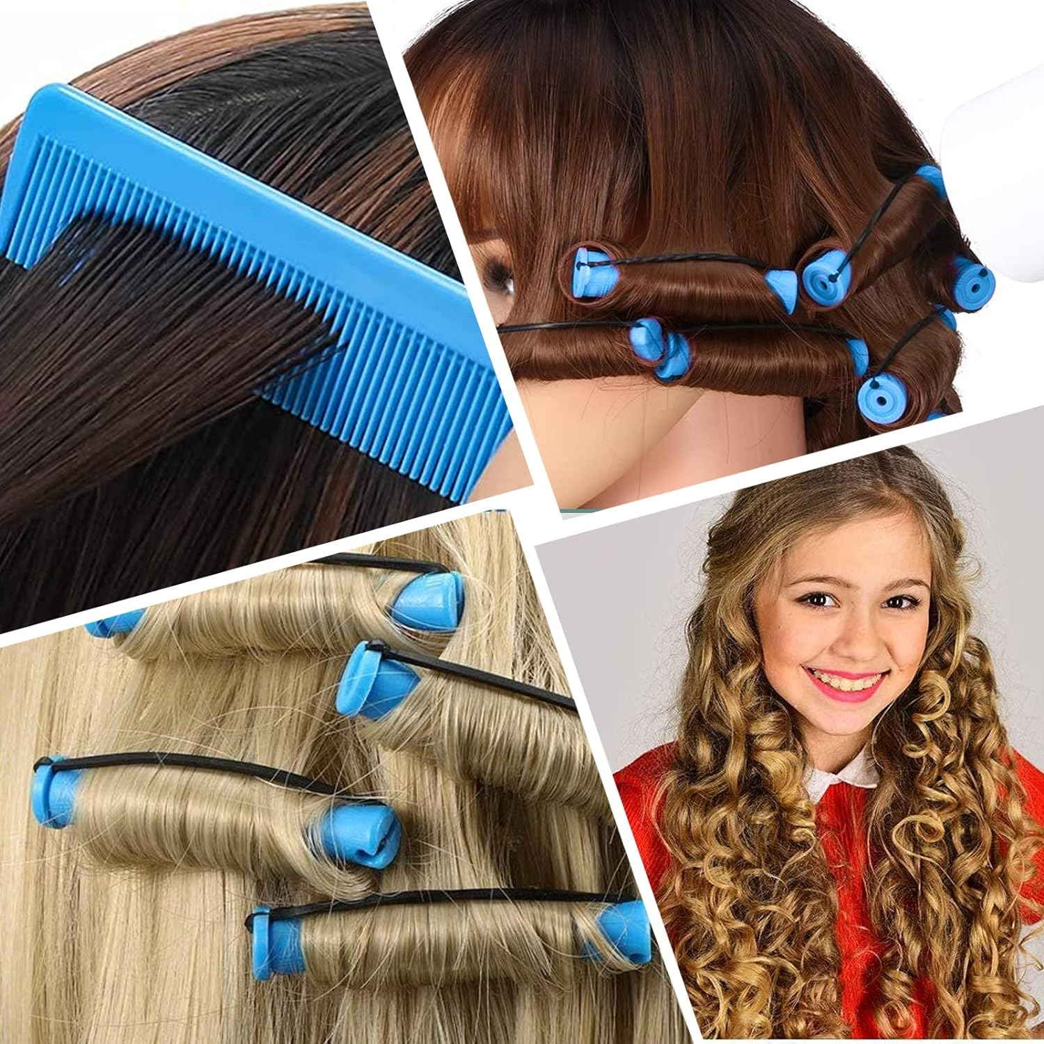 CZAYEFNH 50 Pieces Hair Wave Rods Short Non-Slip Hair Rollers Plastic with Elastic Band Perm Bars Hairdressing Tool with 2 Steel Spit Duck Comb for Hairdressers 0.35 Inches image number 3