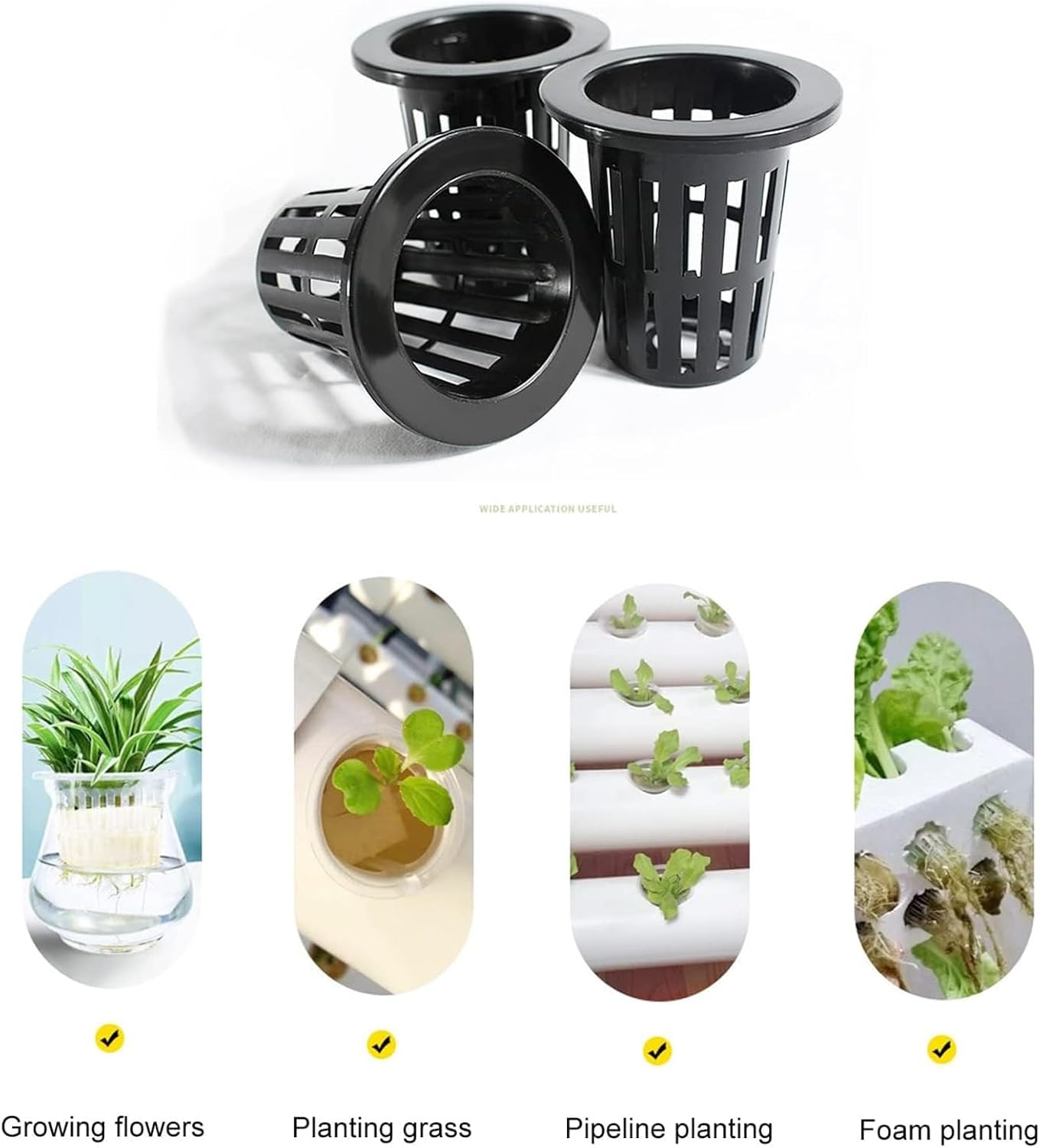 2.75Inch Garden Plastic Slotted Mesh Net Cups Pots, round Net Cups Pots Plant Net Pot Bucket Basket for Hydroponics (12) image number 5