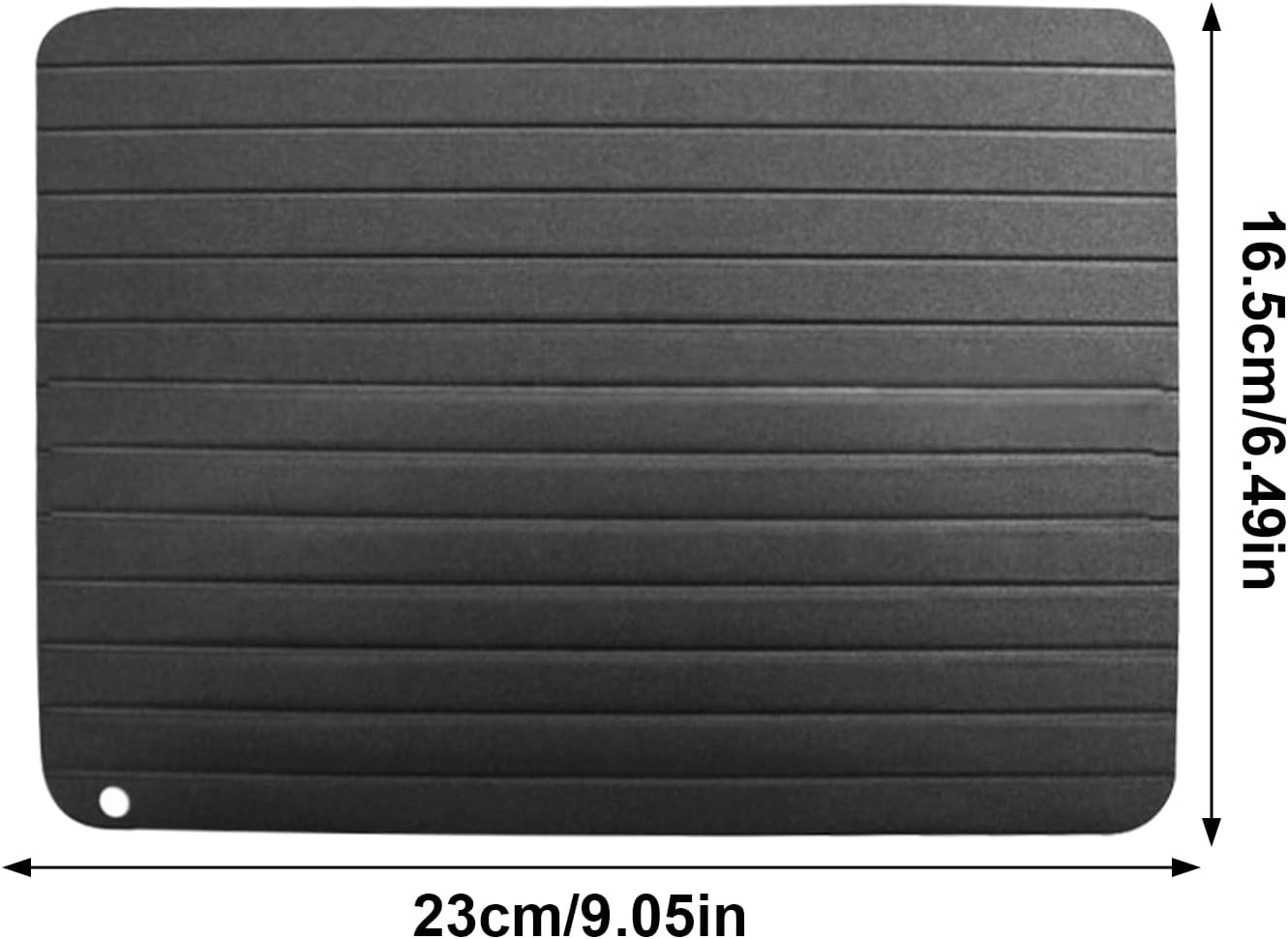 Bensil Aluminum Alloy Meat Defrosting Tray - Thawing Plate for Faster Defrosting Food, Non-Stick Surface, Black, Rectangular, 23*16.5*0.2Cm/8.97*6.44*0.08 Inches, 200G image number 1