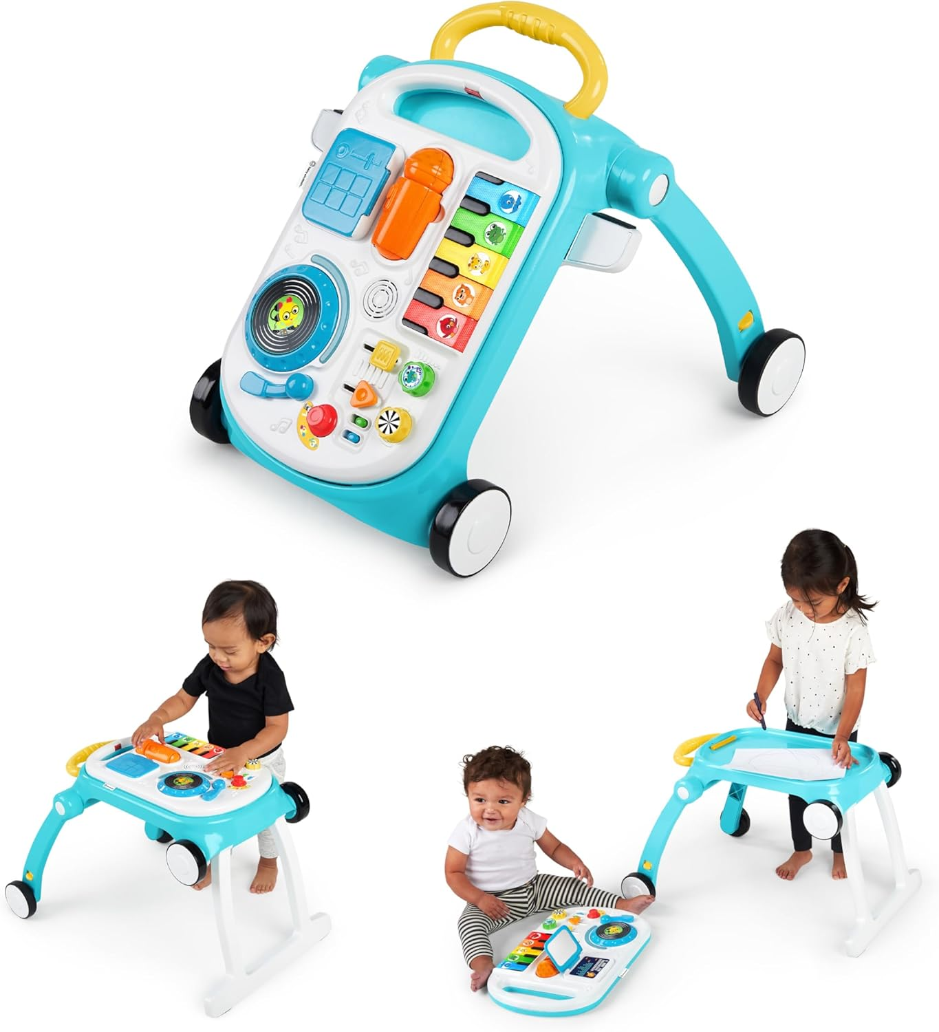 Kids II Baby Einstein Musical Mix &lsquo;N Roll 4-In-1 Push Walker with Activity Center for 6 Months+ Baby, Blue image number 3