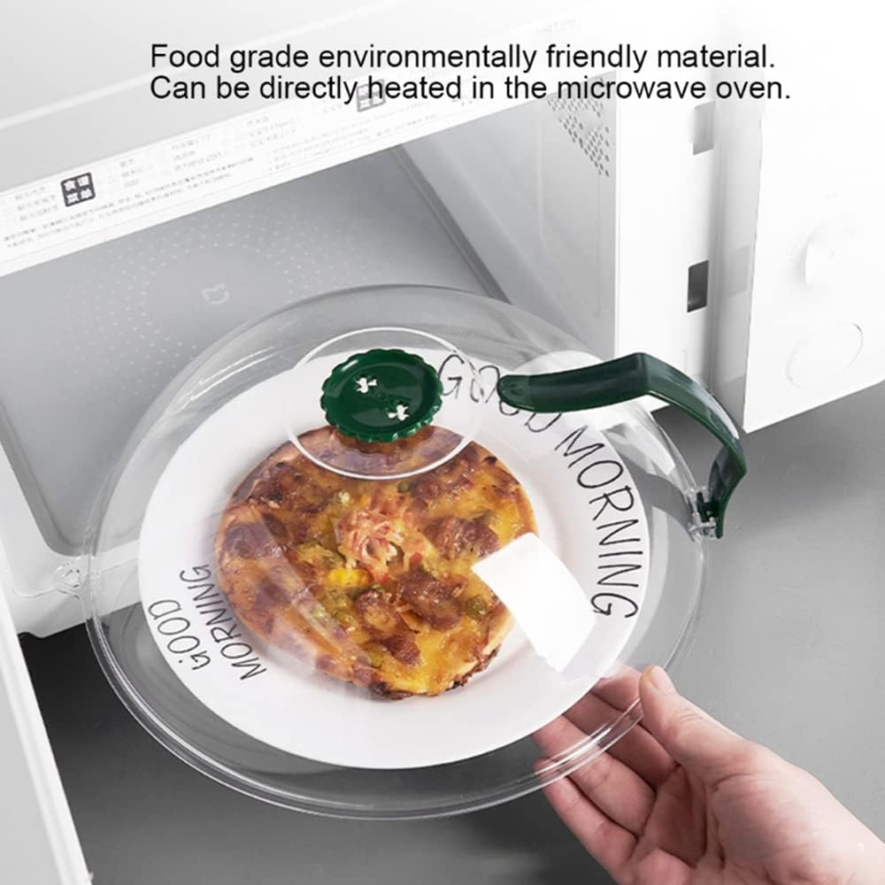 Microwave Food Dish Anti-Splatter Cover Guard Lid with Steam Vents Plate Covers (White) - Red image number 7