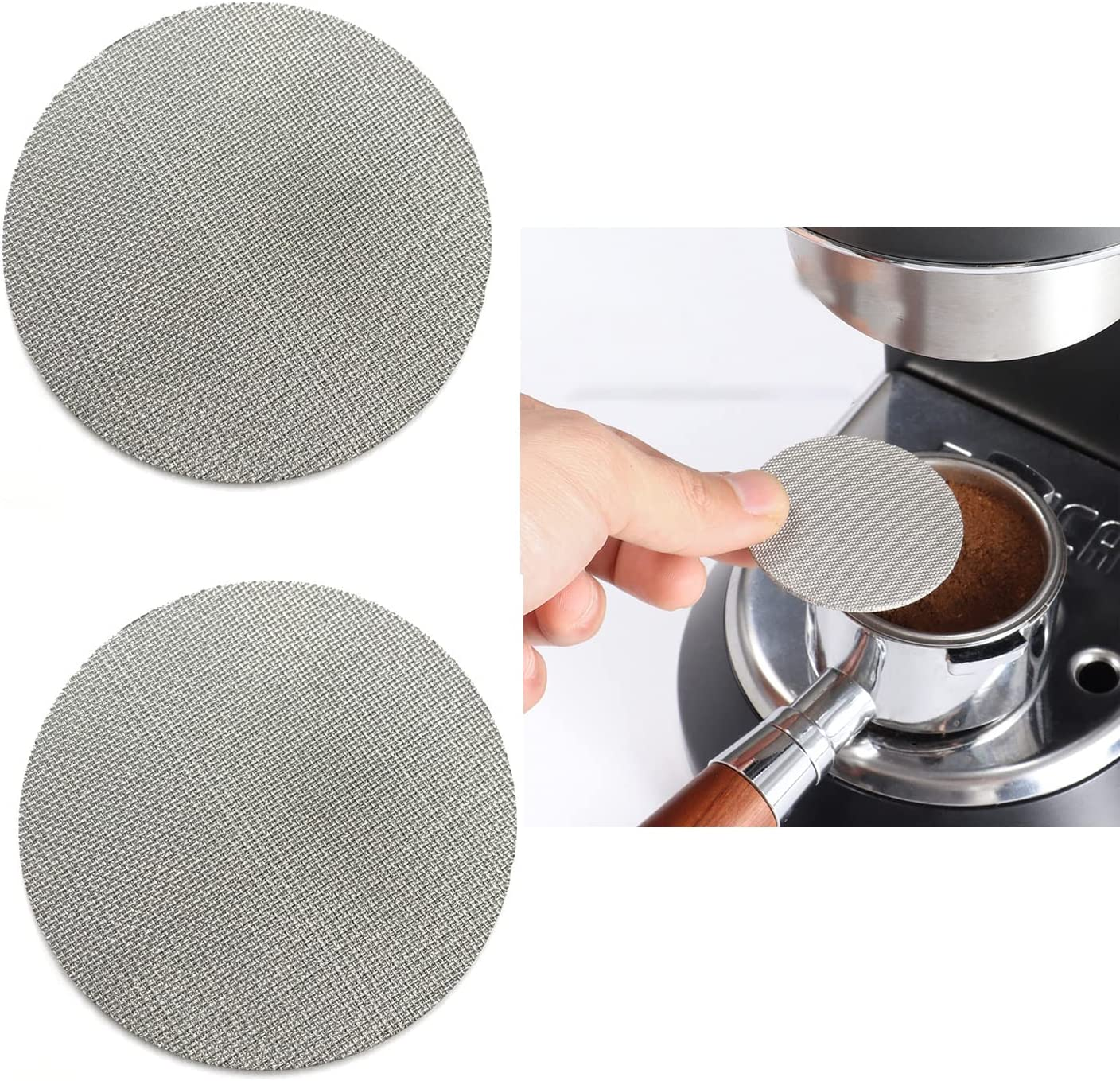 2Pcs Stainless Steel Espresso Puck Screen，58.5Mm Puck Screen Keep Shower Screen Clean for Espresso Portafilter image number 1