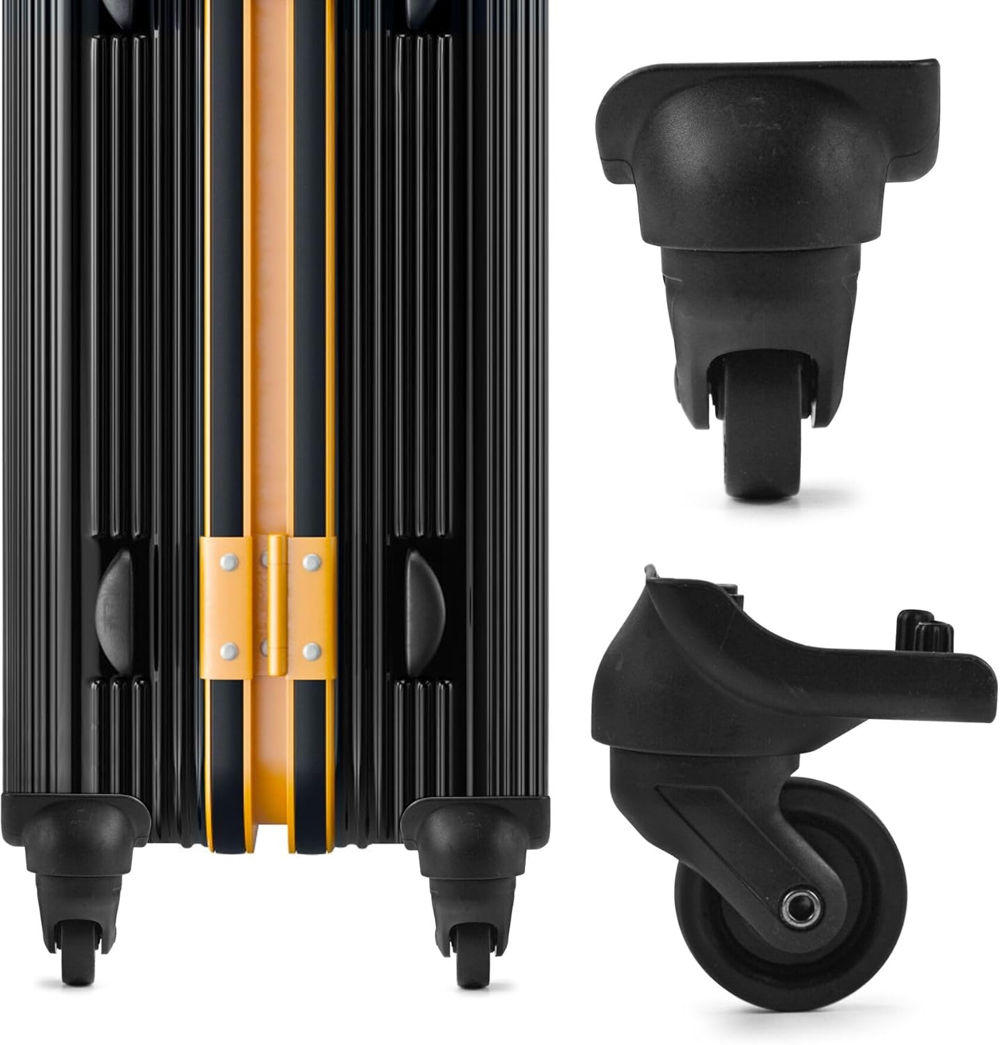 Volein 2 Pieces Luggage Wheel Replacement, Luggage Black Travel Wheels Kit DIY Repair, Spinning Wheels Sturdy Plastic 360 Degree Rotation, Black, 3.7 X 1.93 X 0.63 Inches, Vo044 image number 2