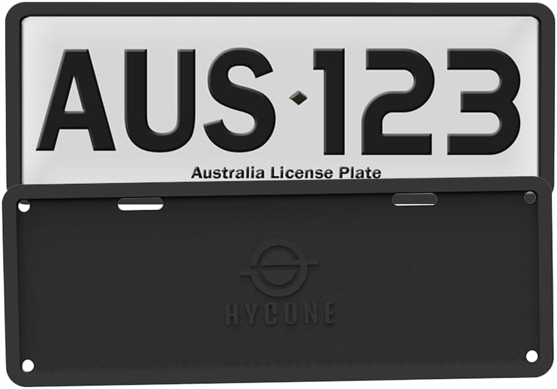 Silicone Australian Standard 6 Figure Number Plate Frame, 2 Pack Australia Car Standard Silicone License Plate Holders, Rust-Proof, Weather-Proof, Rattle-Proof Accessories. (Black)