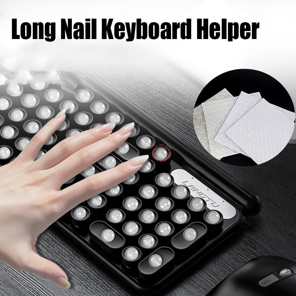 Bubble Stickers for Keyboard Long Nails Raised Silicone Keyboard Cover Non-Slip Adhesive Clear Rubber Protector Pad for Laptop/Computer Glass Table Furniture Cabinet Door Bumper Felt Dots Slip Stopper image number 1