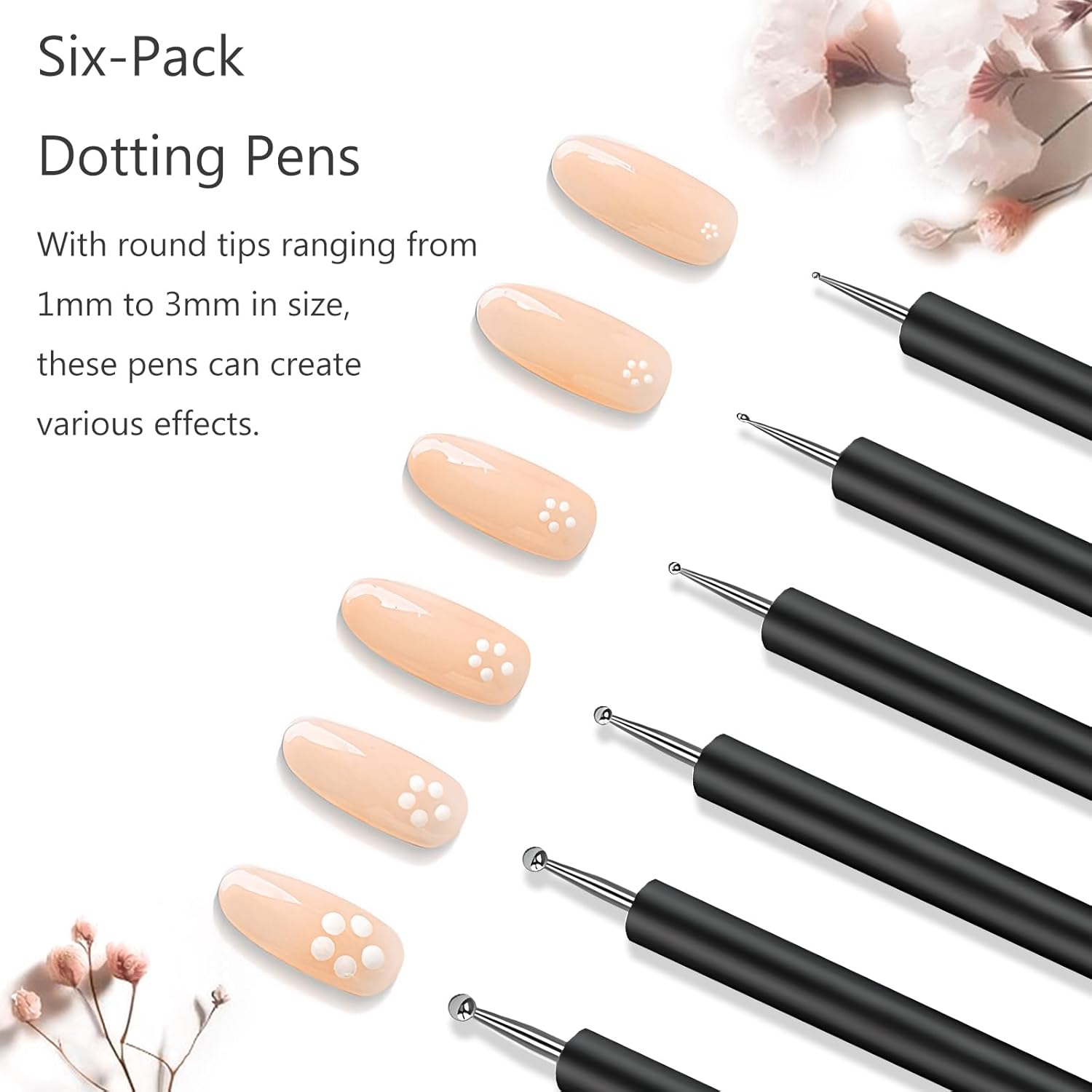 6 Pcs Nail Art Brush Set,Double Ended Fine Nail Liner Brush Dotting Pen Painting Tools with Nail Extension Gel Brush, Builder Gel Brush, Nail Art Liner Brush, Nail Dotting Pen for DIY Manicure, Black image number 4