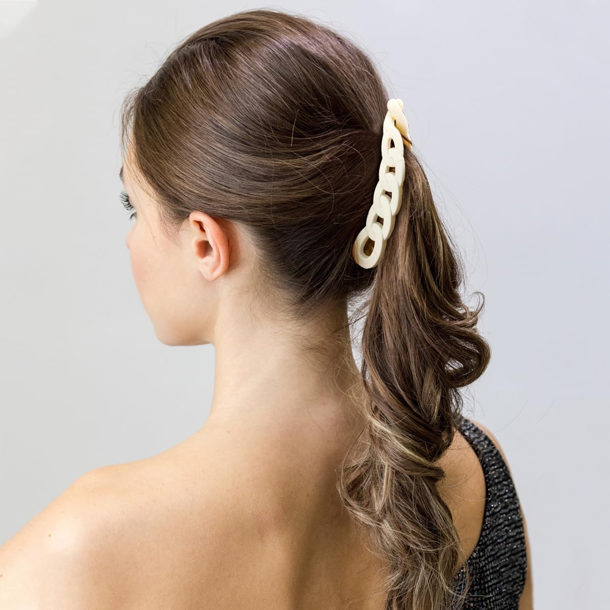 Hapdoo Hair Clips, 6PCS 5.1 Inch Hollow-Out Chain Banana Clips for Thick Hair, Matte Strong Hold Ponytail Bun Holder, Hair Jaw Clips Barrettes Styling Accessories for Women Girls image number 1