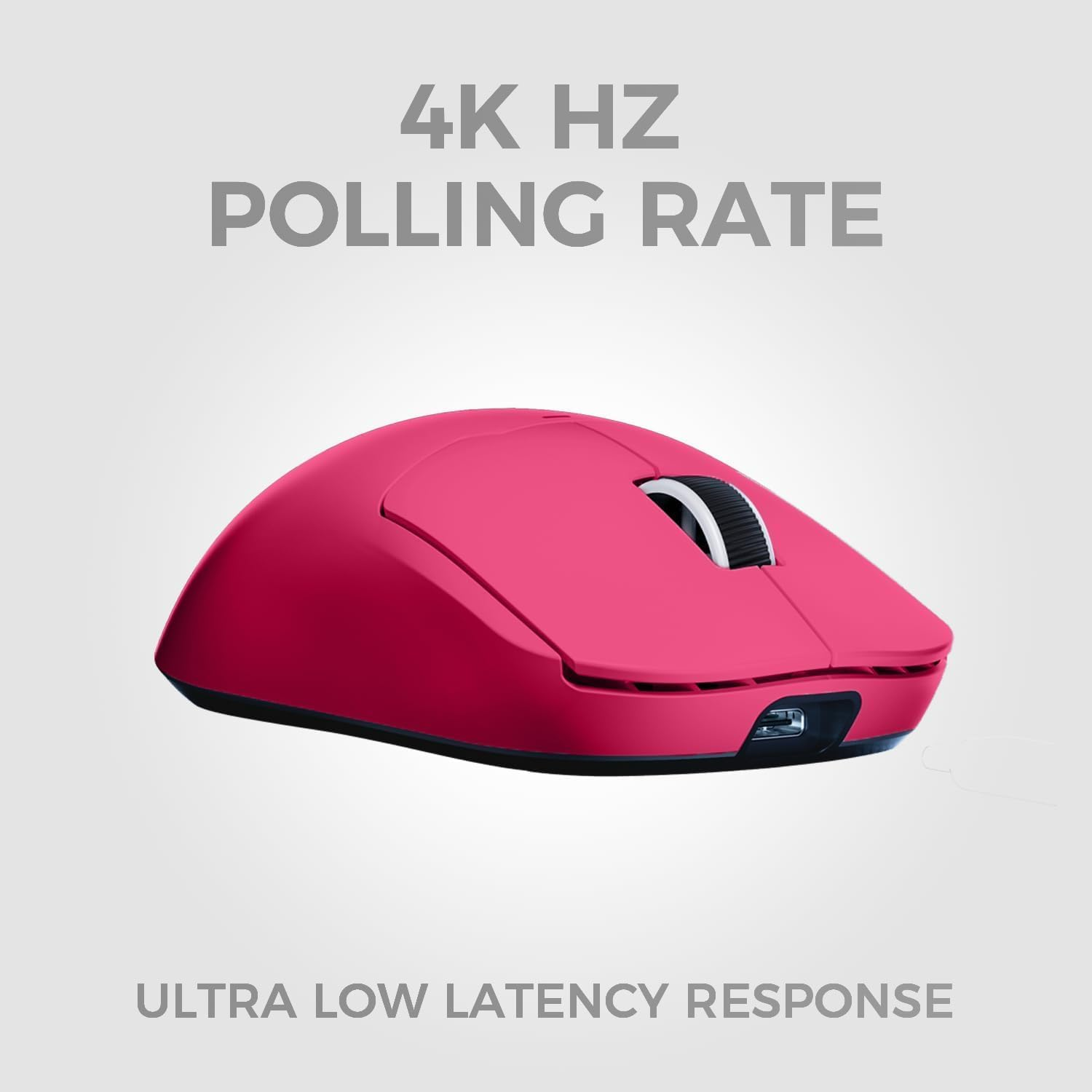 MCHOSE A5 Ultra Wireless Gaming Mouse, Tri-Mode Connectivity Lightweight 59 Grams, 8K Wired/4K Wireless Polling, PAW3395 26K DPI Optical Sensor - Rose Red image number 3