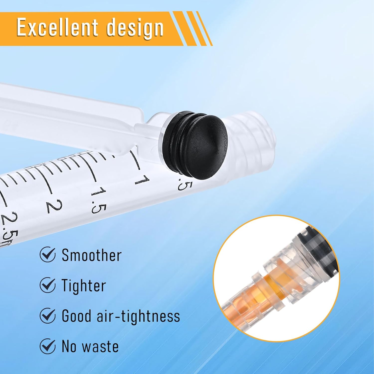 2.5Ml/Cc Syringes with 25G 1 Inch 25Mm Needle, Disposable Syringe Forlab Measuring Supplies, Individually Wrapped, Pack of 20 image number 1