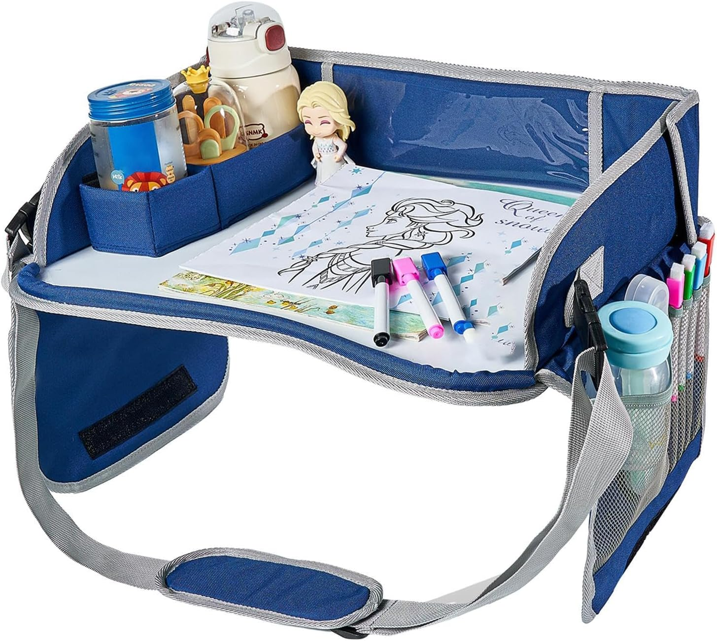 Car Seat Travel Tray,Kids Lap Tray for Car Seat - Portable Car Seat Activity Table Tray, Car Seat Snack Game Tray for Airplane and Stroller