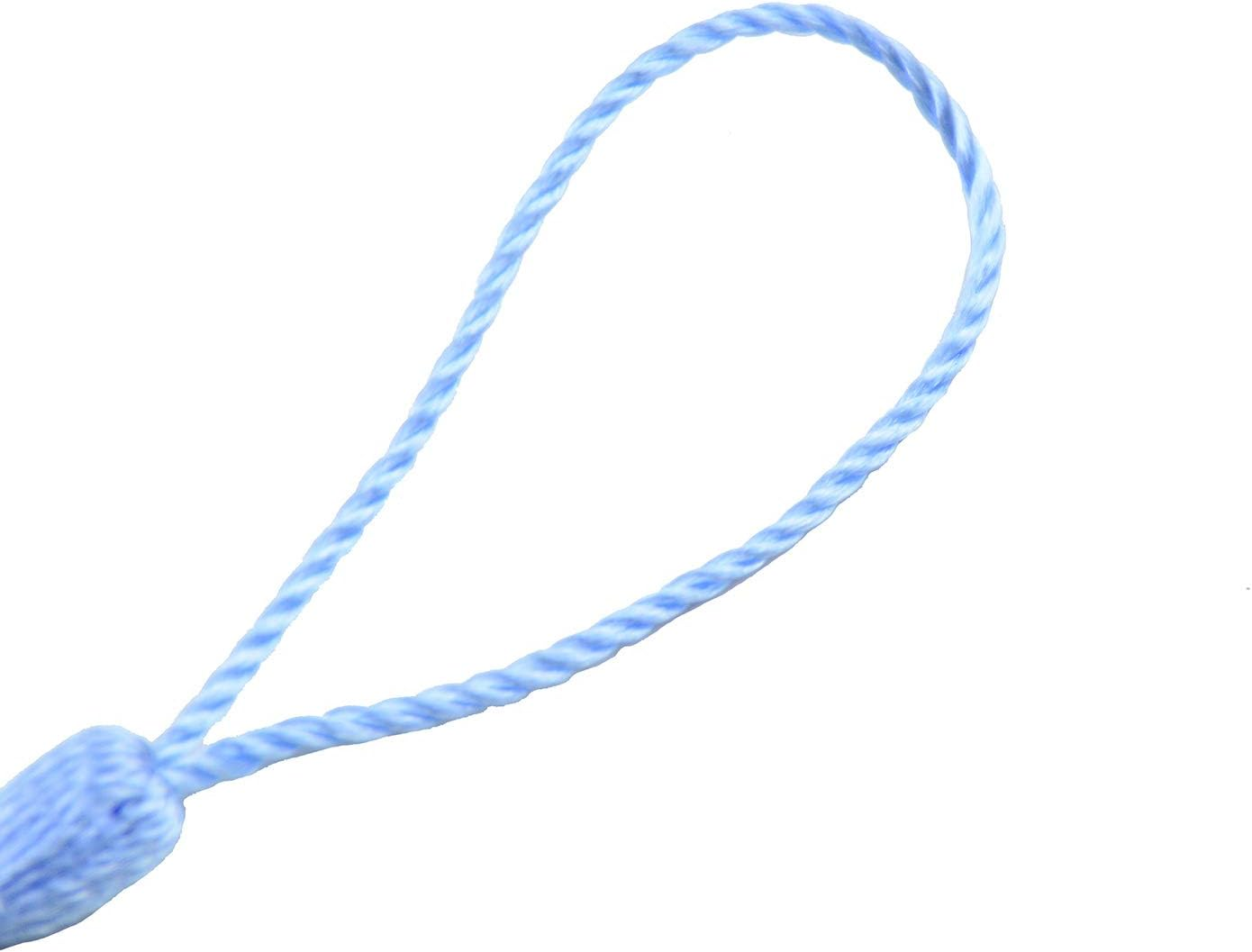 100Pcs 13Cm/5 Inch Silky Floss Bookmark Tassels with 2-Inch Cord Loop and Small Chinese Knot for Jewelry Making, Souvenir, Bookmarks, DIY Craft Accessory (Sky Blue) image number 2