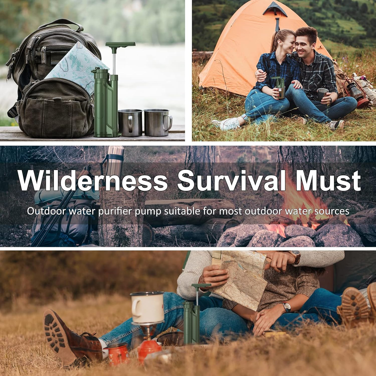 Portable Reverse Osmosis Water Filter Pump Outdoor Water Purification System Survial Gear for Camping Hiking Travel Emergency Preparedness image number 2