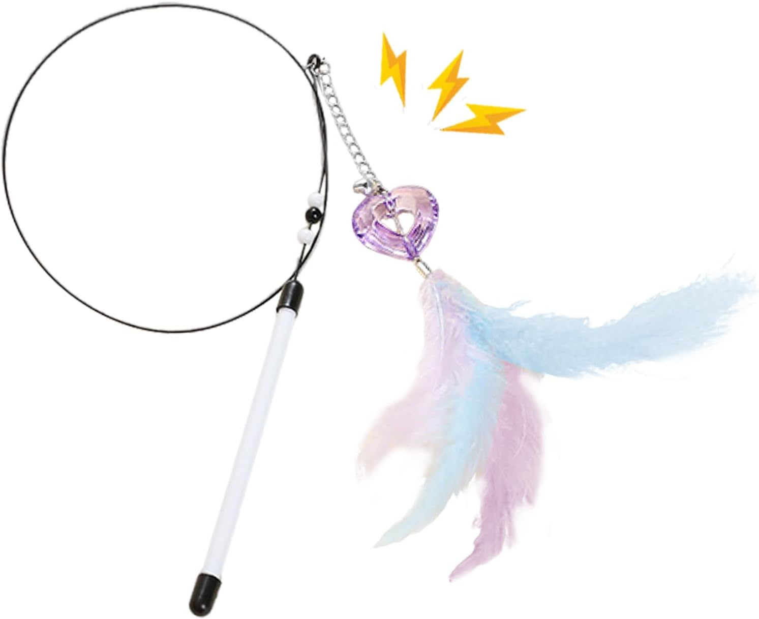 Qkbuza Cat Wand Toy - 31.5Inch Realistic Interactive Game - Interactive Cat Teaser - for Exercise Playtime Routine Enrichment Indoor Daily Bonding Relaxation Home Kitten