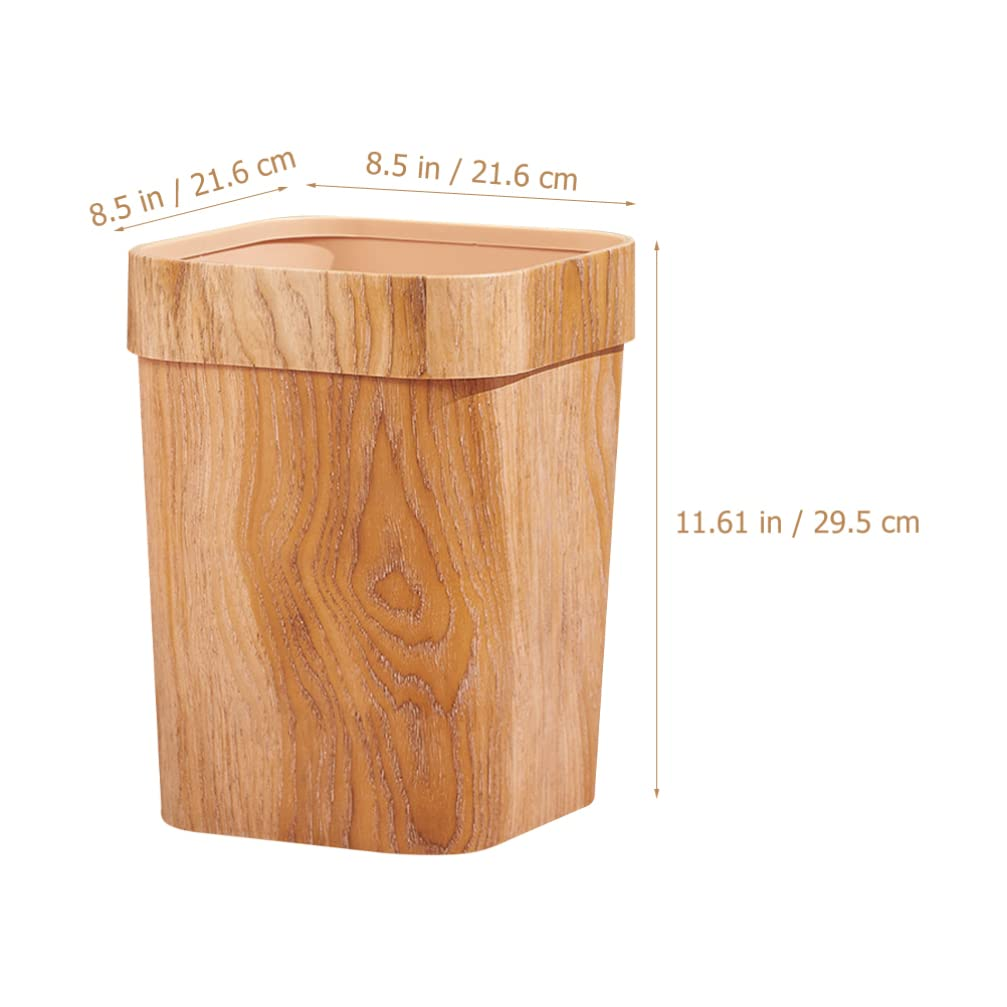 Alipis Square Trash Can Trash Waste Container Wood Trash Bin Bedroom Trash Kitchen Waste Basket Trash Basket Room Trash Can Waste Paper Basket Wooden Office Plastic Compost Bin Bamboo image number 2