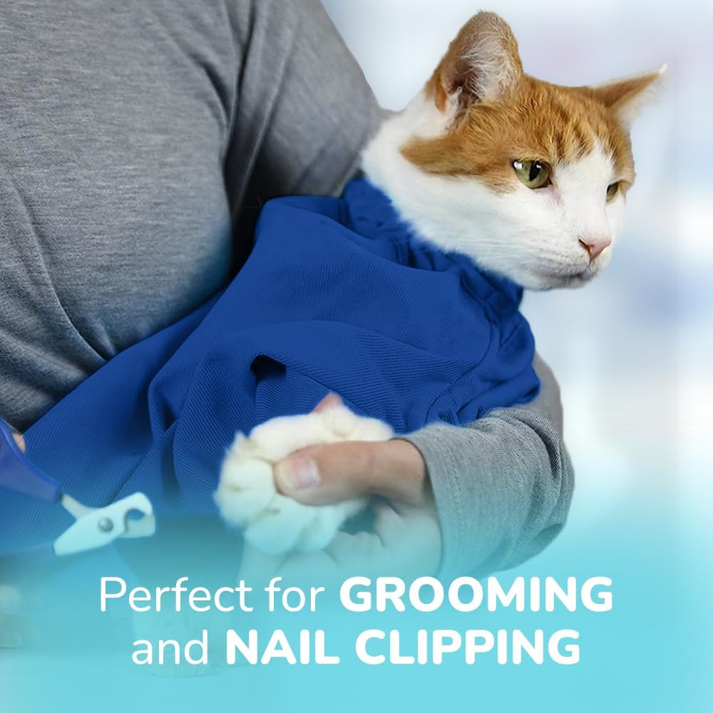 Small Cat Grooming Bag Restraint Carrier Clipping Nails Medicine Bath Travel Carrying IV Car Trimming Ear Care Dental Vet Visit Eye Cleaning Teeth Brushing